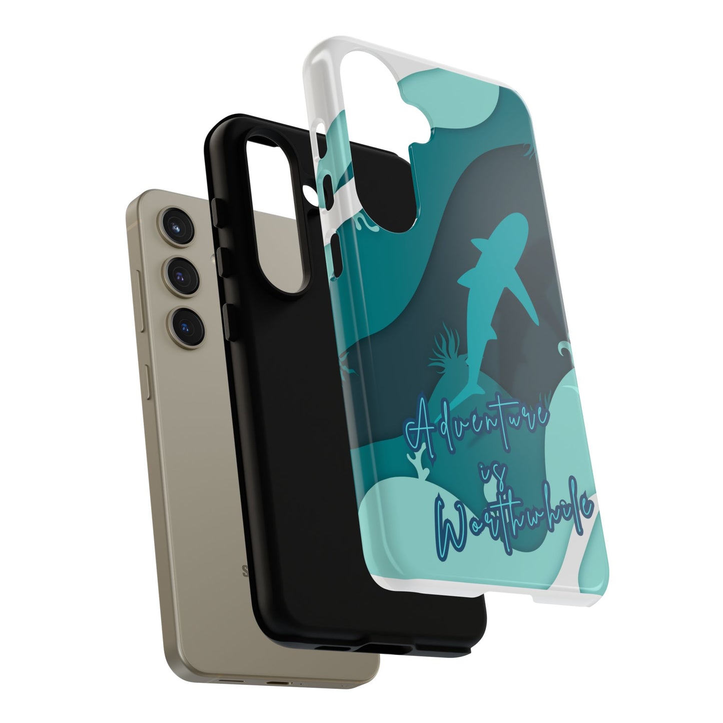 Blue Ocean Phone Case - "Adventure is Worthwhile" Teal Protective Cover