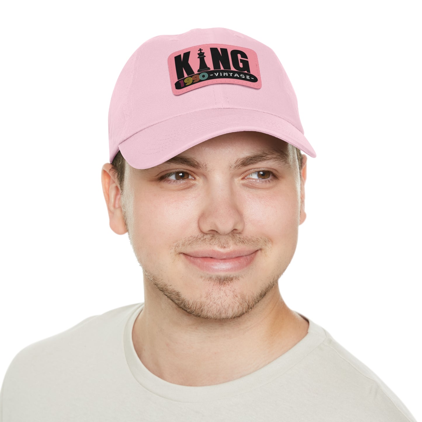 King 1990 Vintage Leather Patch Dad Hat