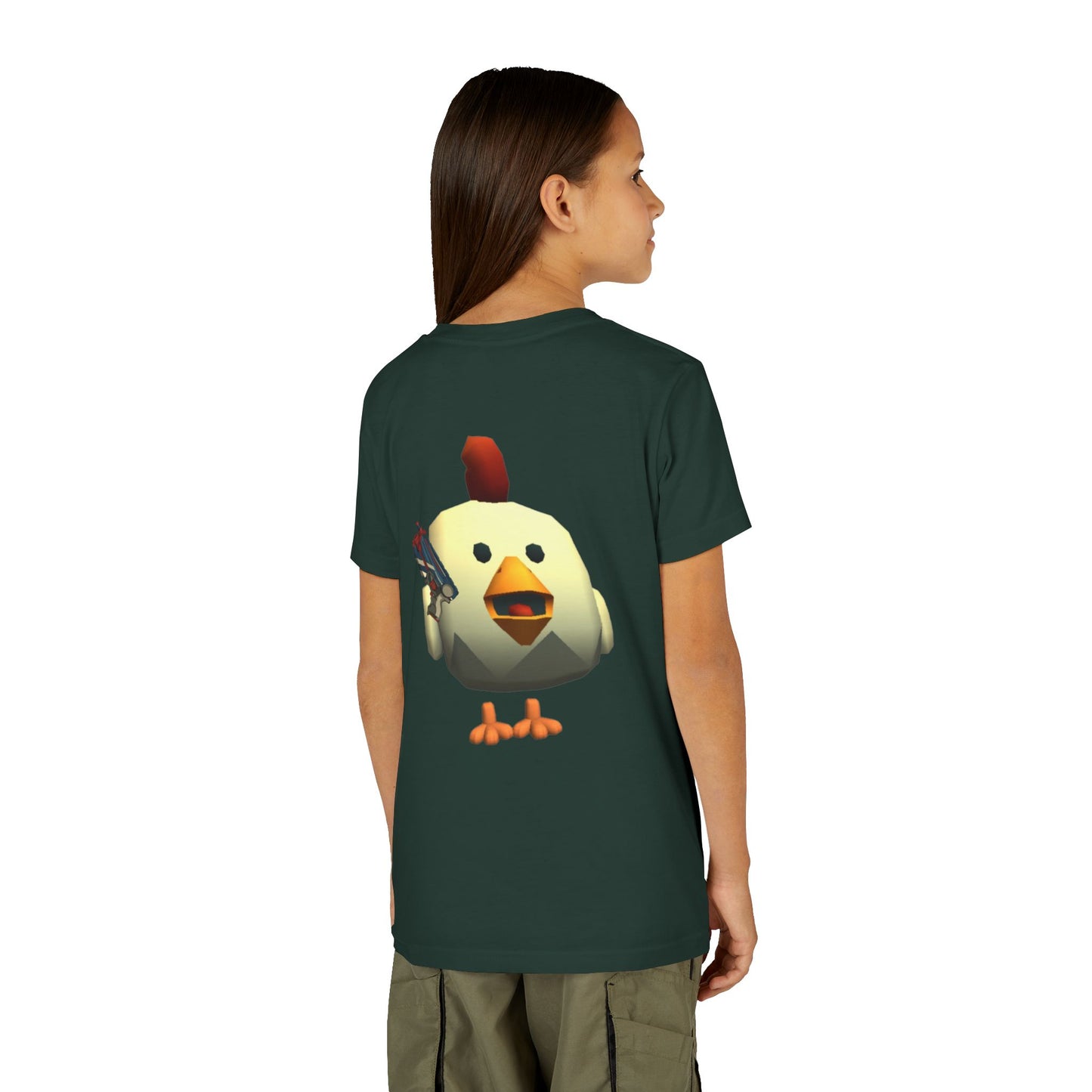 Youth Tee — Cute Chicken Gun Character Kids T-Shirt