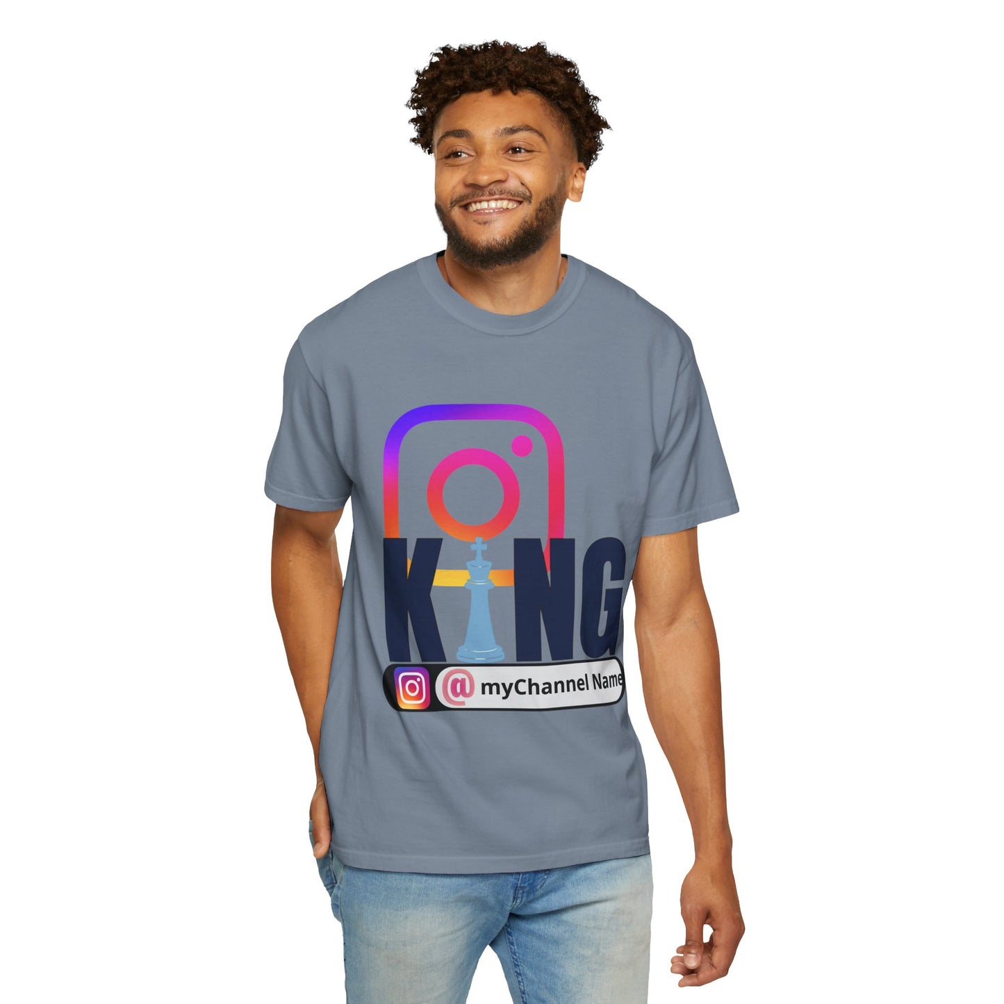 Instagram King T-Shirt — Custom @myChannel Name Social Media Tee