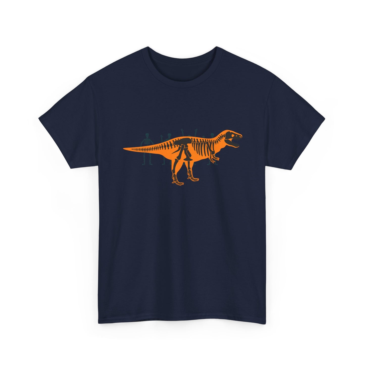 Dinosaur Graphic Tee — Retro Neon T-Rex & Skeleton Shirt