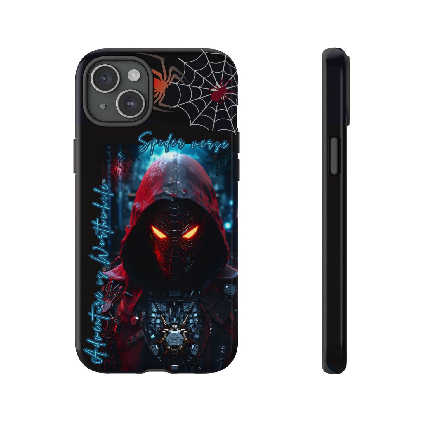 Spiderman Phone Case — Neon Hooded Skull Design "Spider verse"