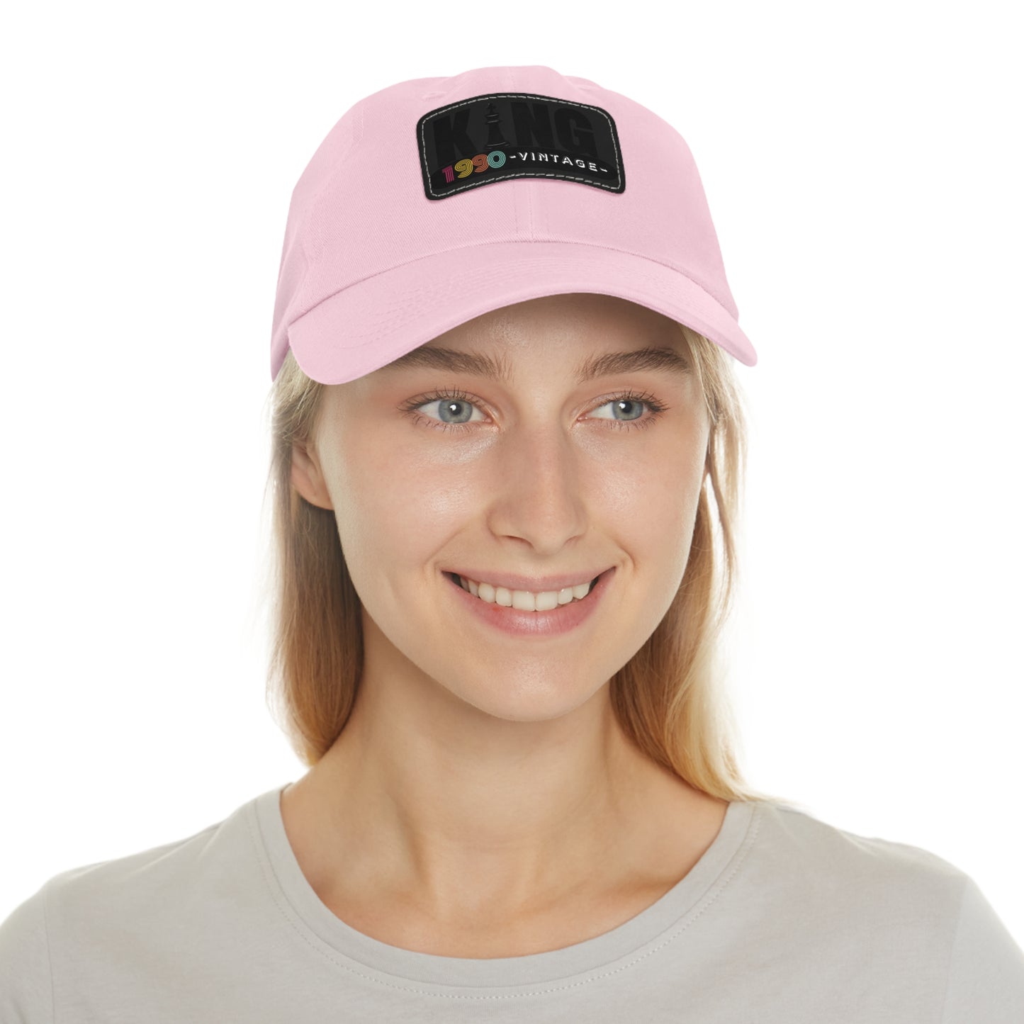 King 1990 Vintage Leather Patch Dad Hat