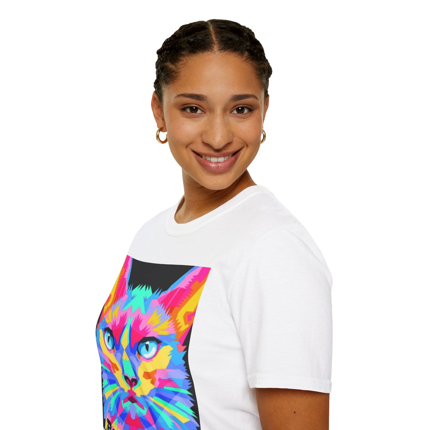 Colorful Pop Art Cat T-Shirt — "Best Friend" Graphic Tee