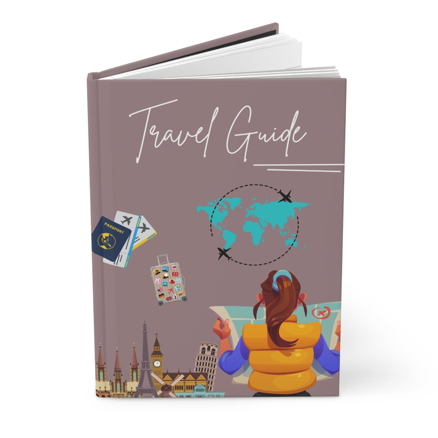 Travel Guide Hardcover Journal — Italy Map Traveler Notebook