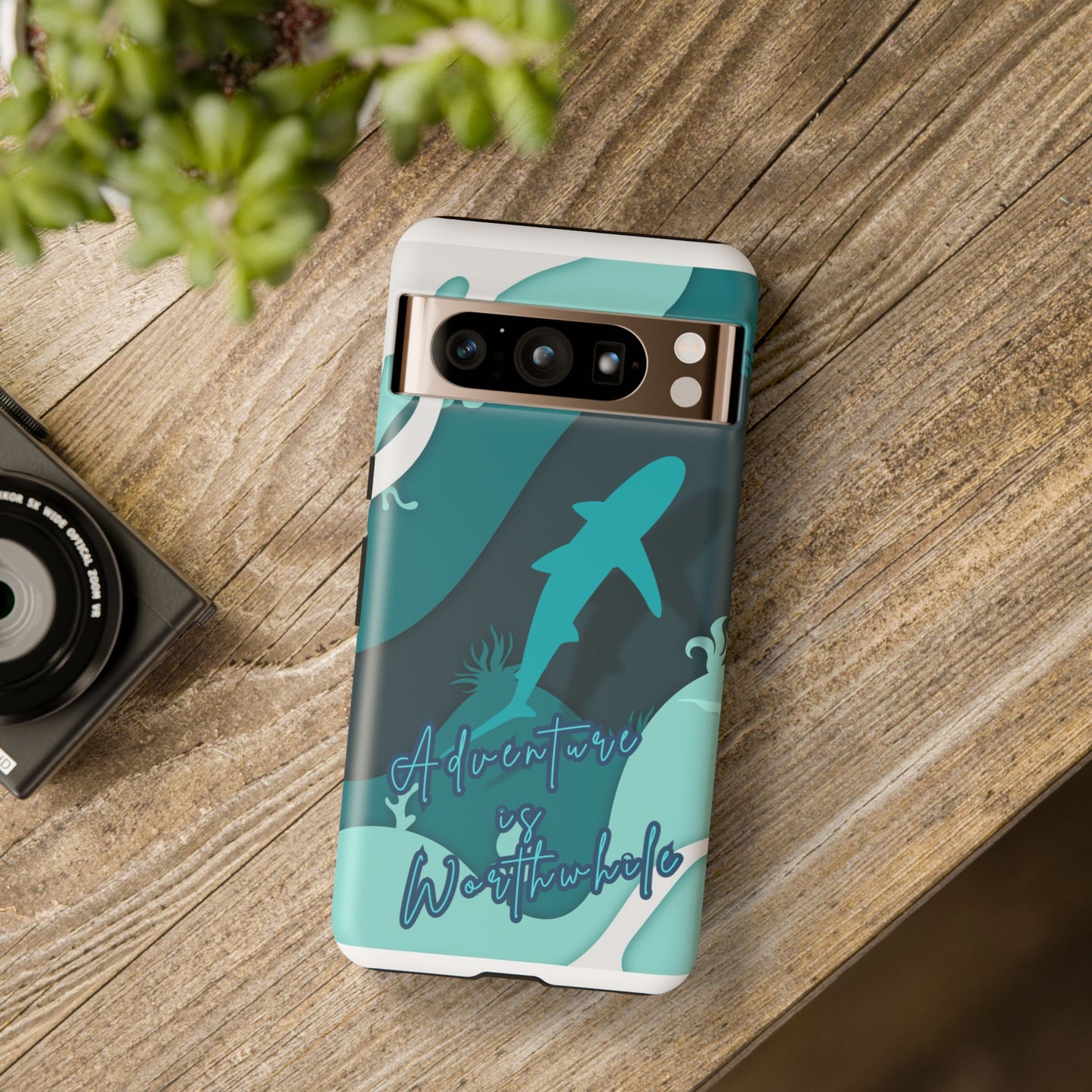 Blue Ocean Phone Case - "Adventure is Worthwhile" Teal Protective Cover
