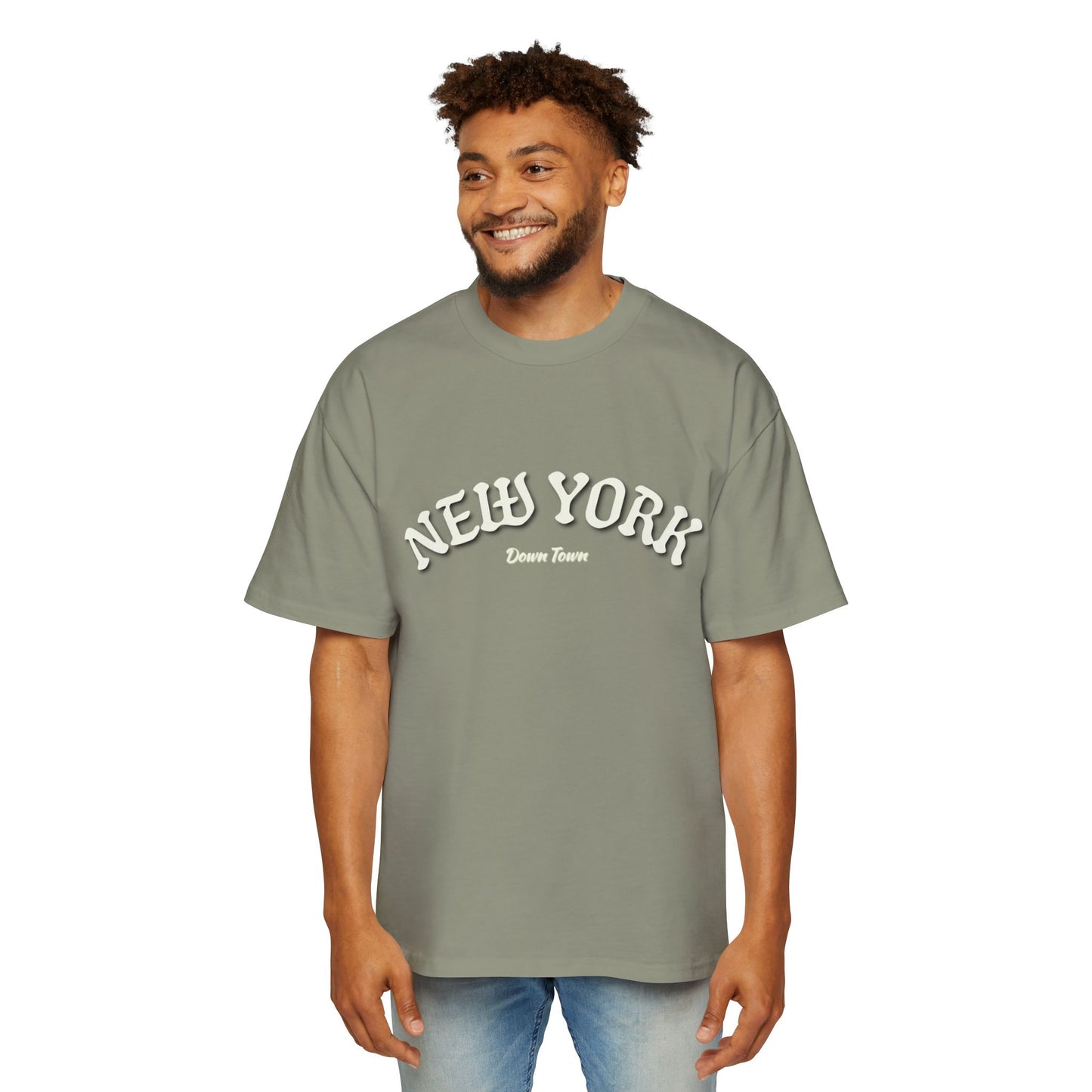 Oversized Tee — 'New York' Front & 'Nope.' Script Back Graphic Shirt