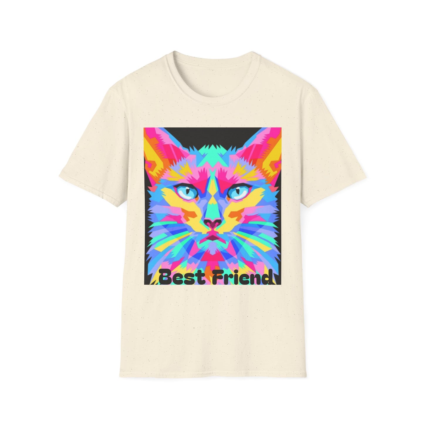 Colorful Pop Art Cat T-Shirt — "Best Friend" Graphic Tee