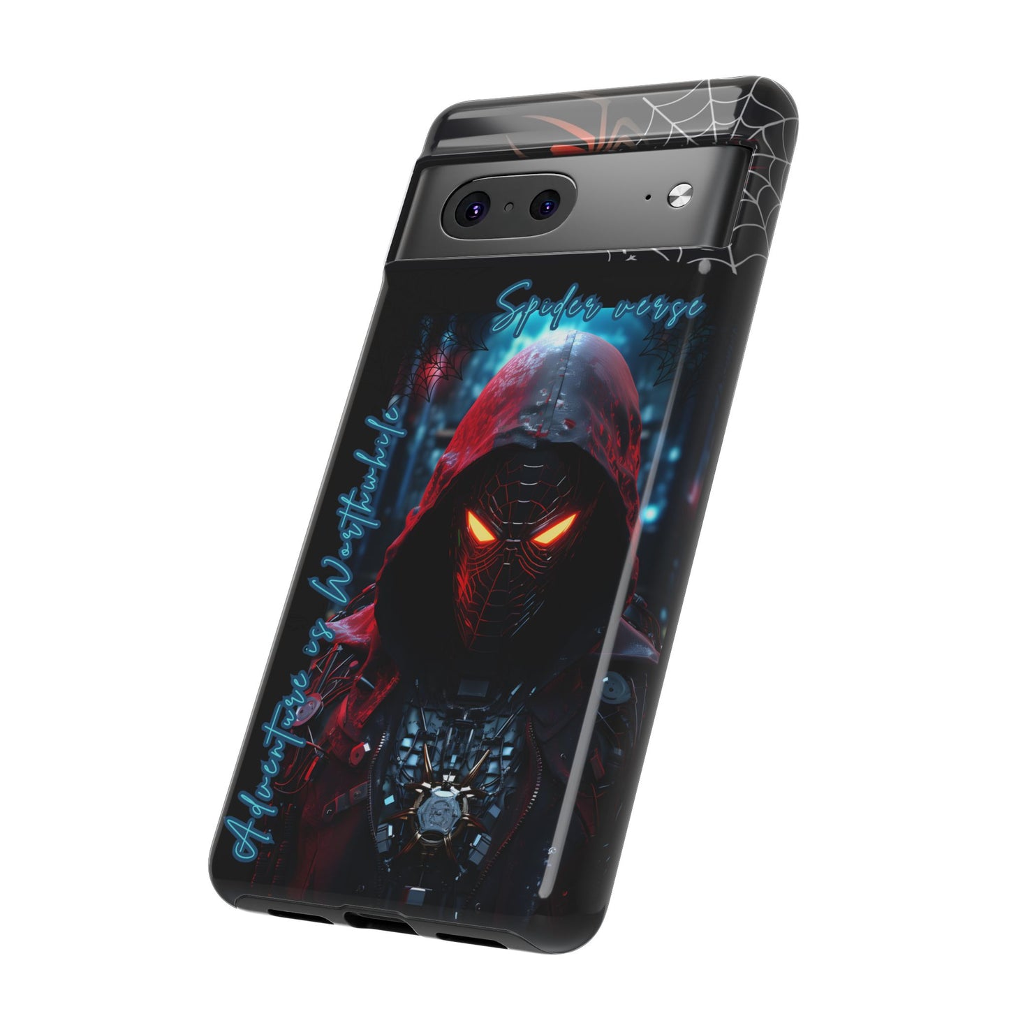 Spiderman Phone Case — Neon Hooded Skull Design "Spider verse"