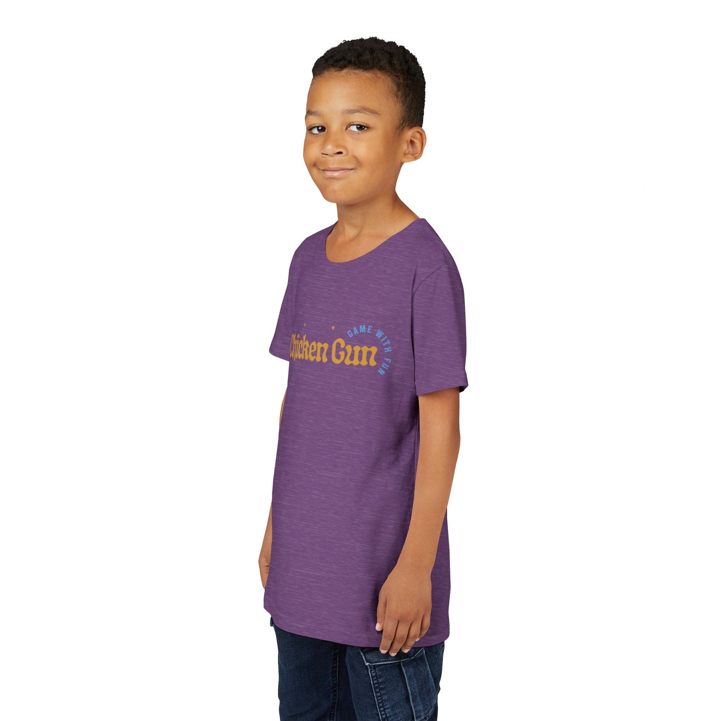 Youth Tee — Cute Chicken Gun Character Kids T-Shirt