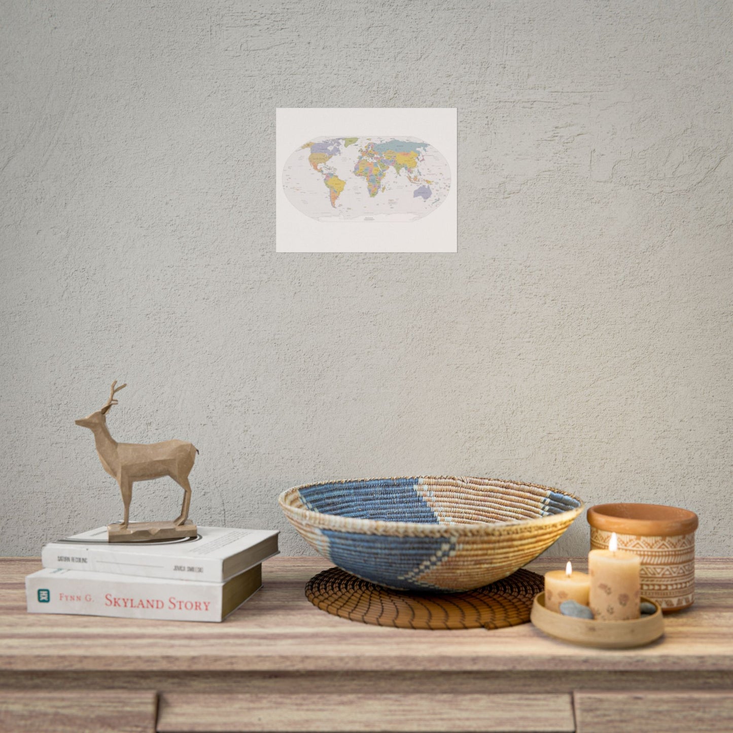 World Map Poster — Rolled Educational Map Print for Home, Office & Classroom