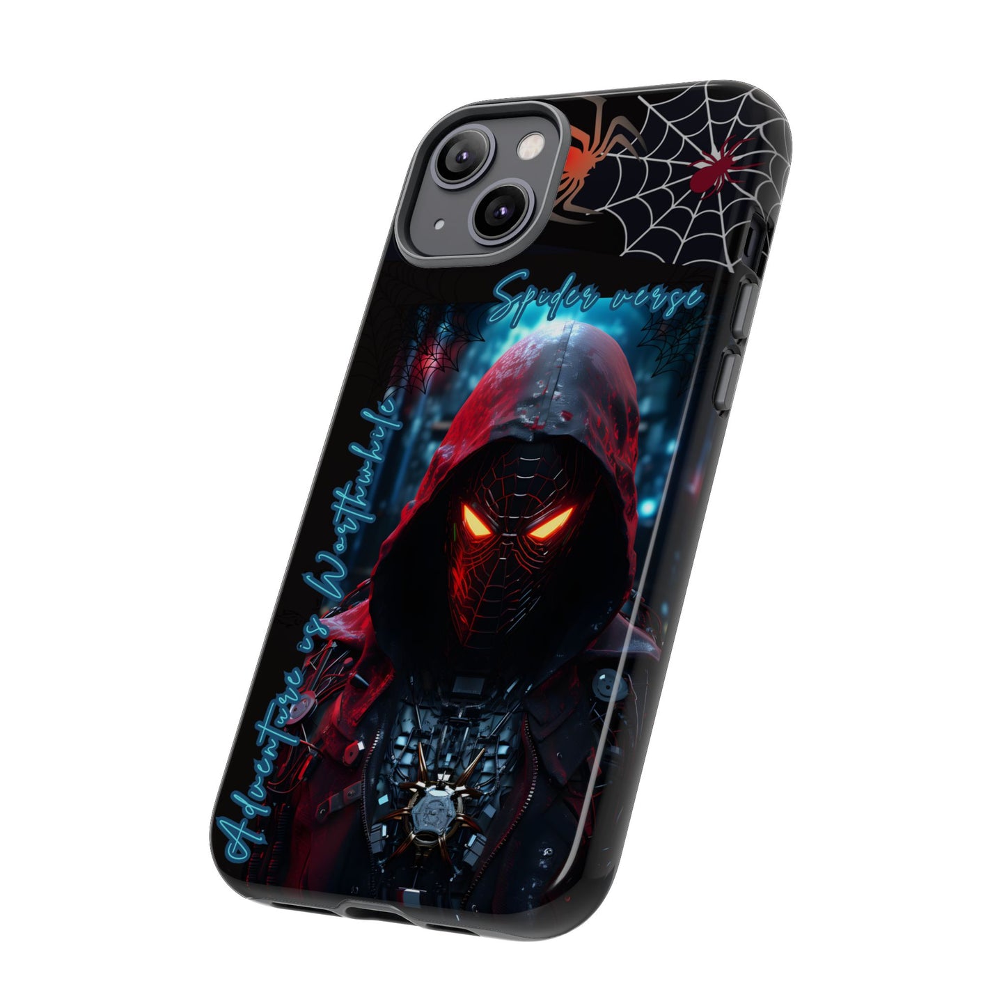 Spiderman Phone Case — Neon Hooded Skull Design "Spider verse"