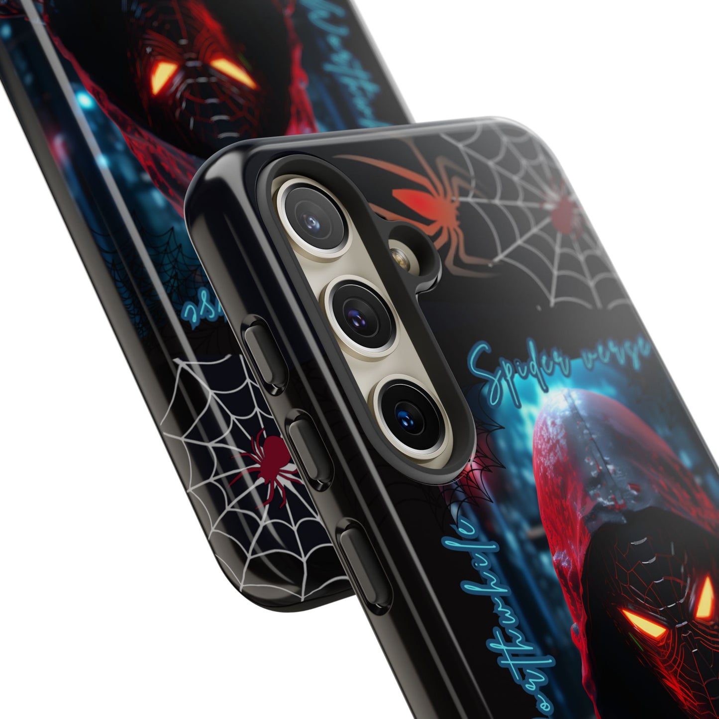 Spiderman Phone Case — Neon Hooded Skull Design "Spider verse"