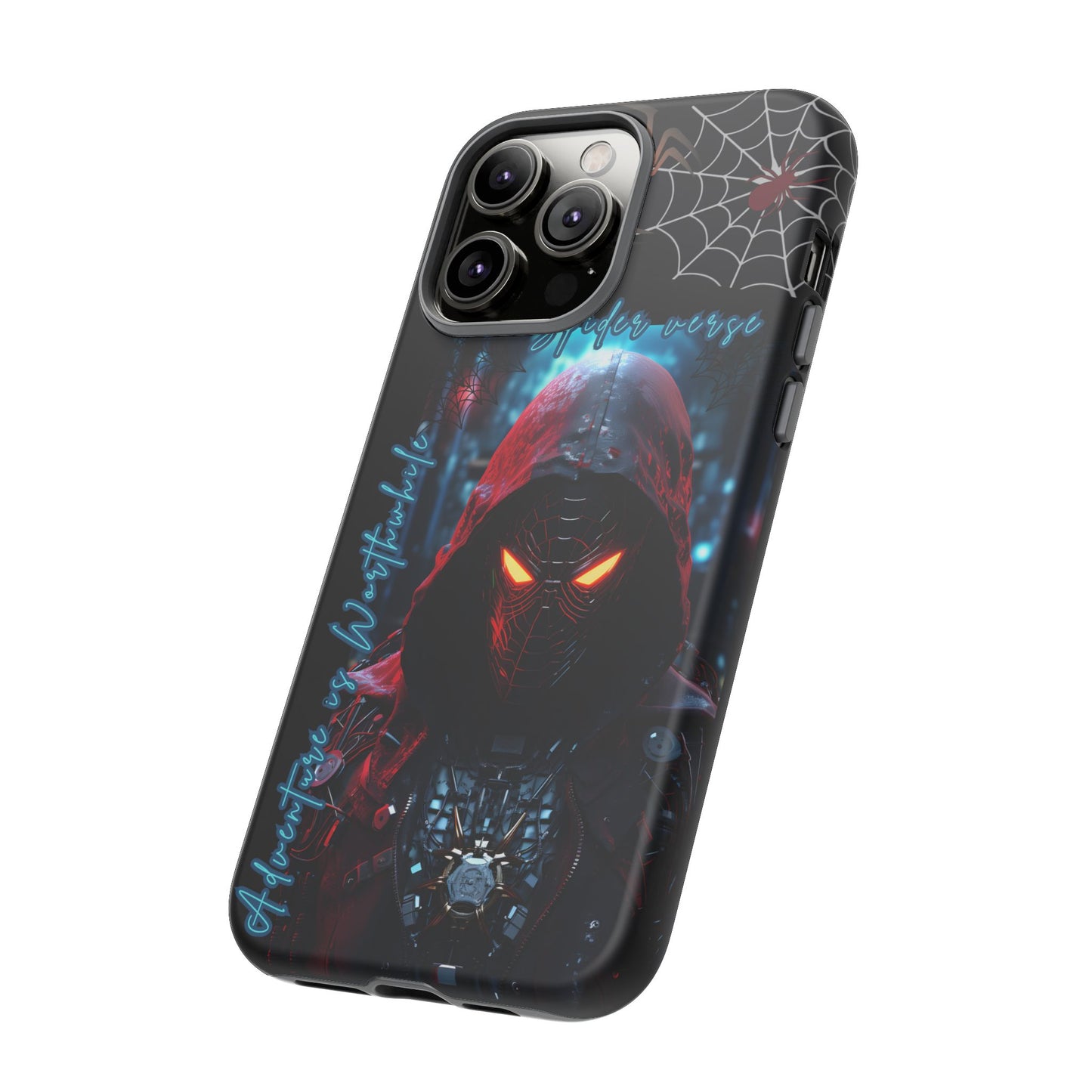 Spiderman Phone Case — Neon Hooded Skull Design "Spider verse"