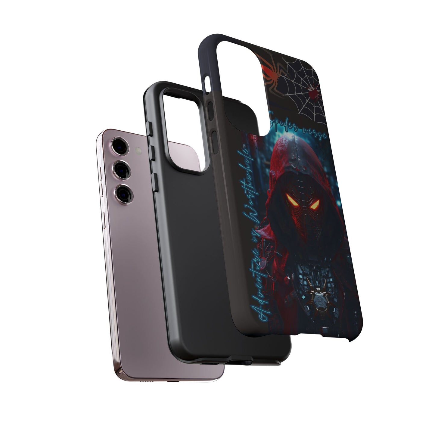 Spiderman Phone Case — Neon Hooded Skull Design "Spider verse"