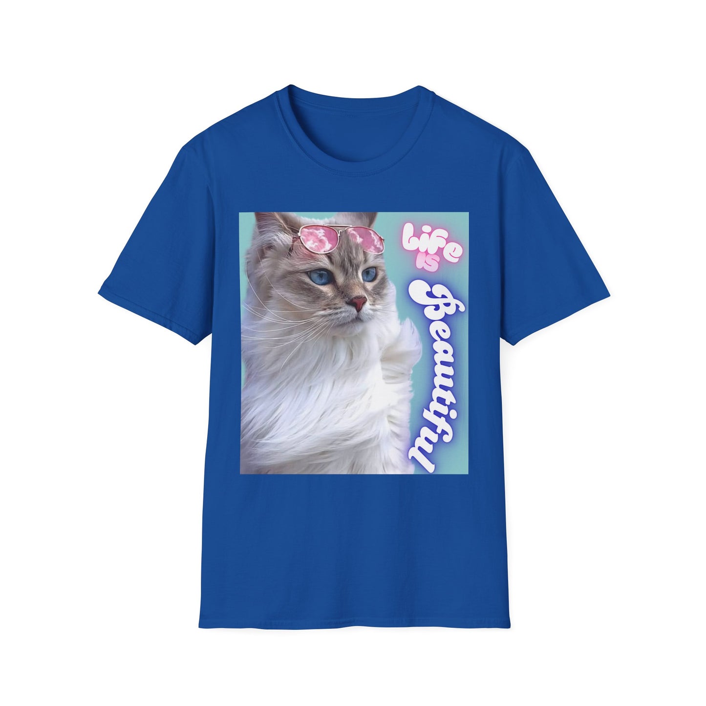 Life Is Beautiful Cat T-Shirt — Inspirational Cat Graphic Tee