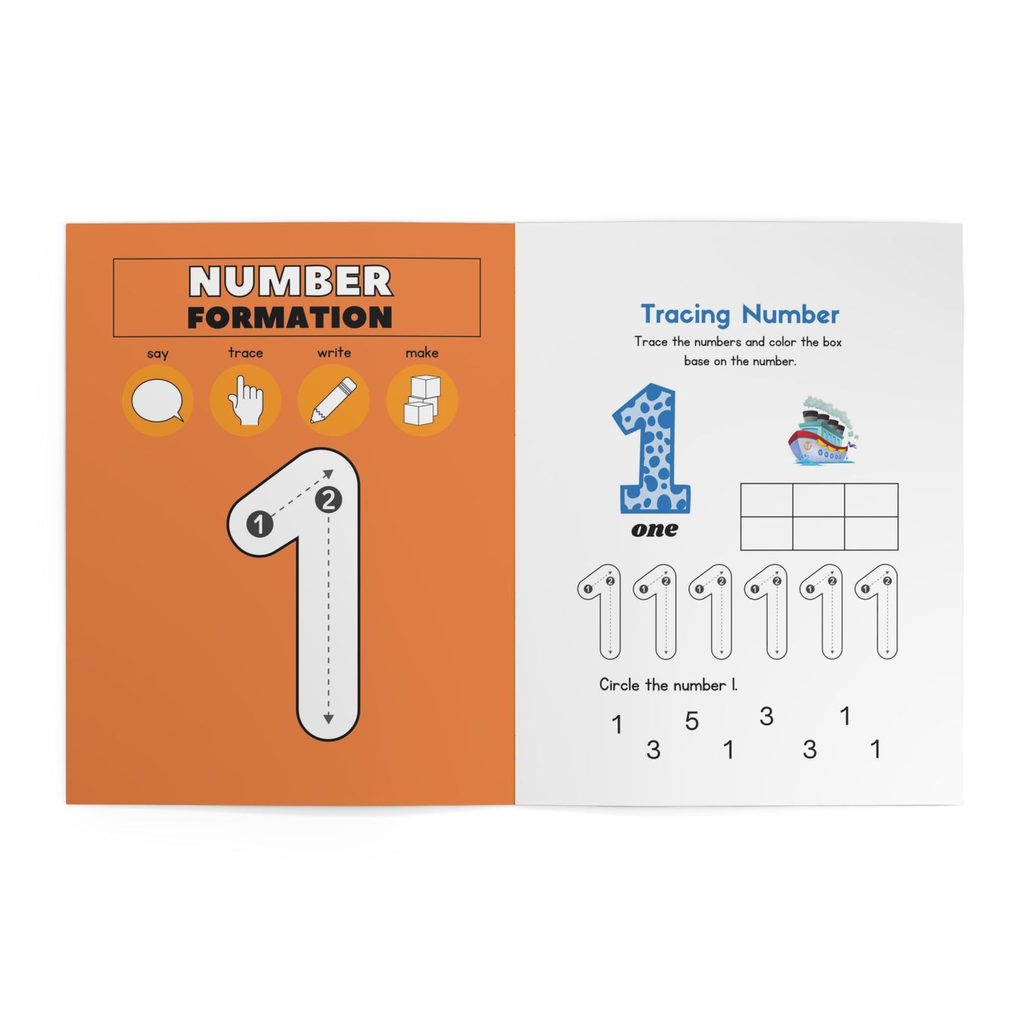 Trace the Number Coloring Book — Number Learning Activity Book for Kids