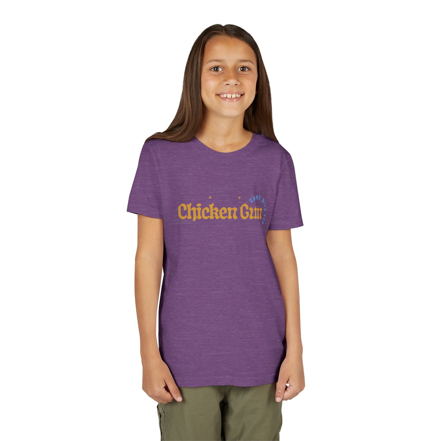 Youth Tee — Cute Chicken Gun Character Kids T-Shirt