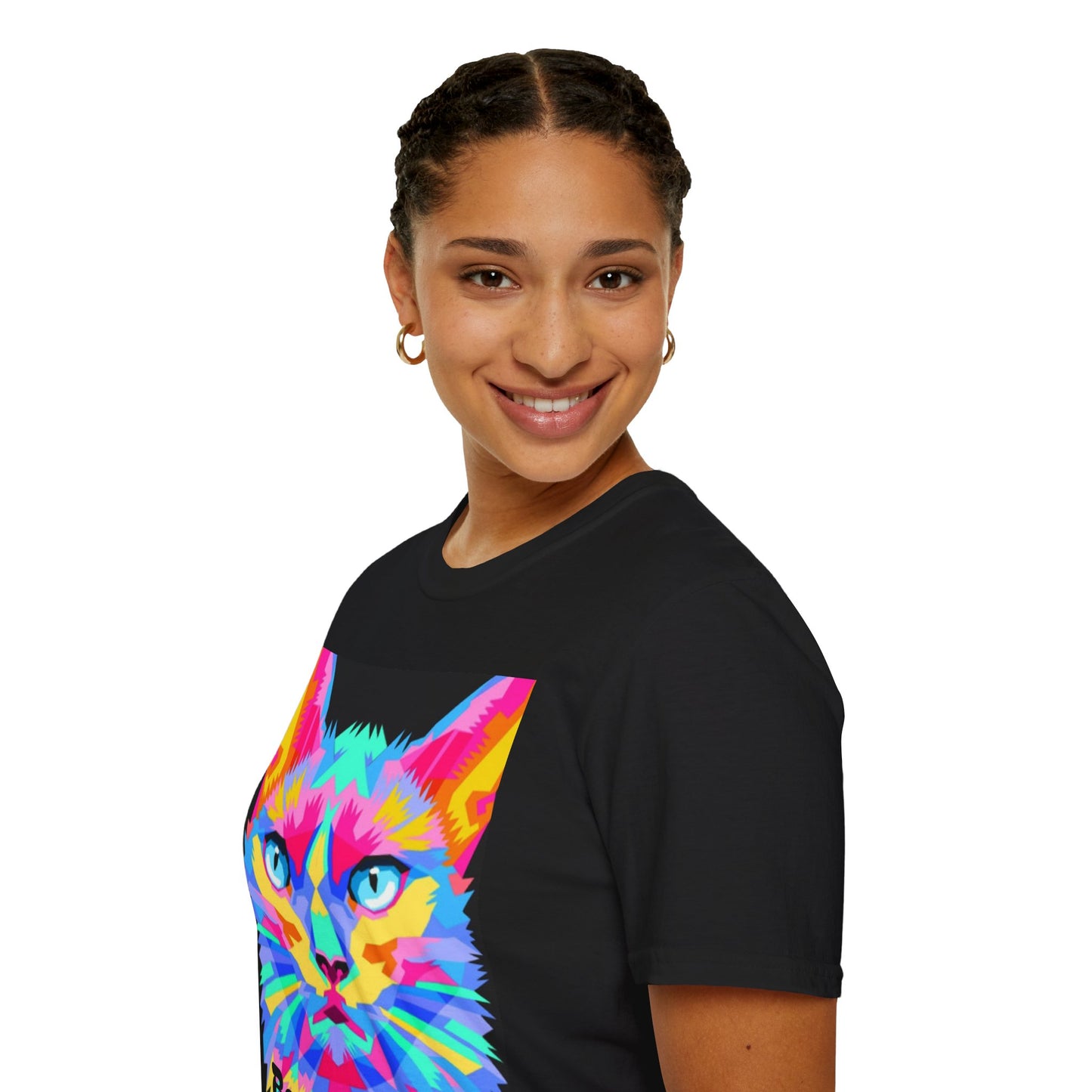 Colorful Pop Art Cat T-Shirt — "Best Friend" Graphic Tee