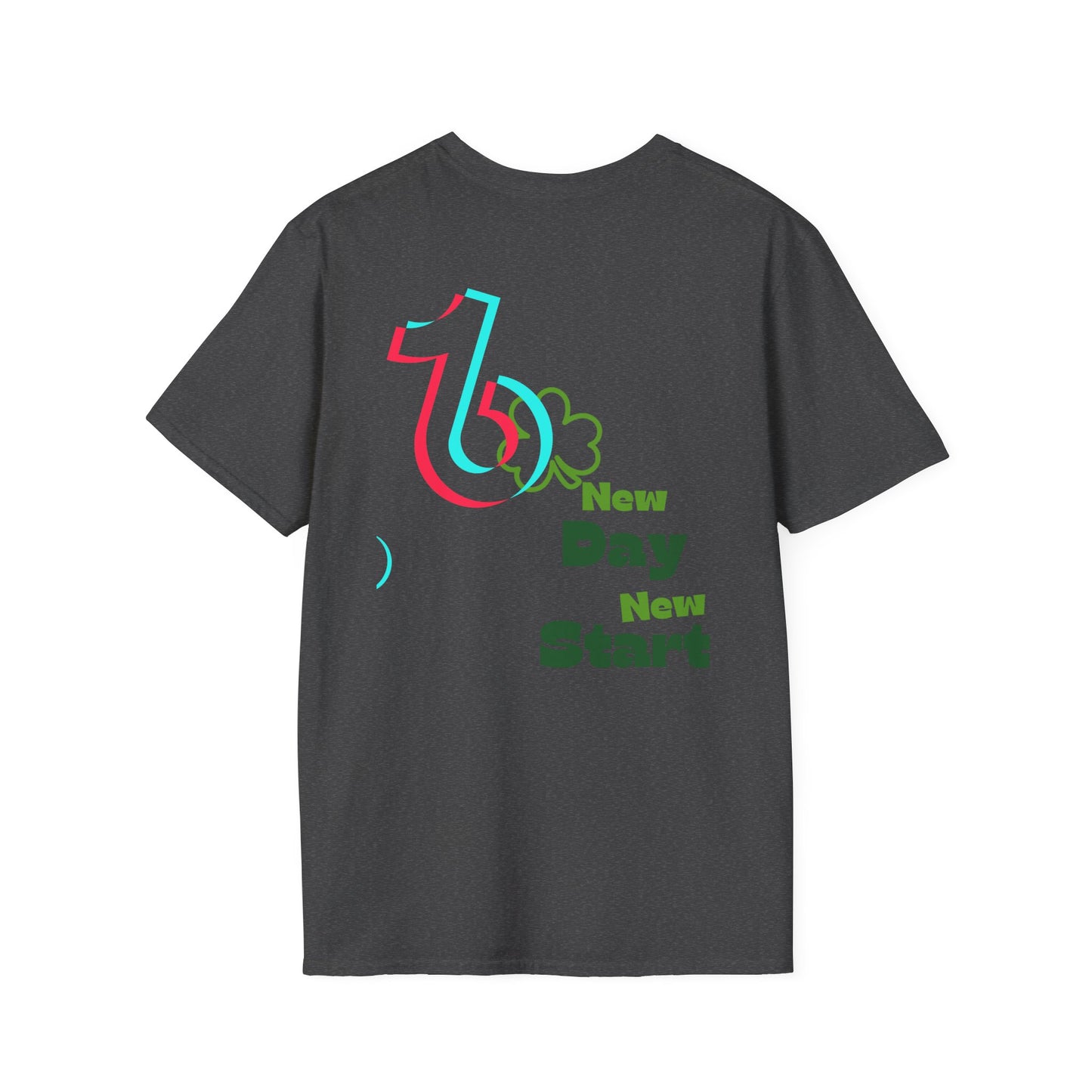 TikTok Queen Graphic T-Shirt — Personalized Channel Name, 'New Day New Start' Back Design
