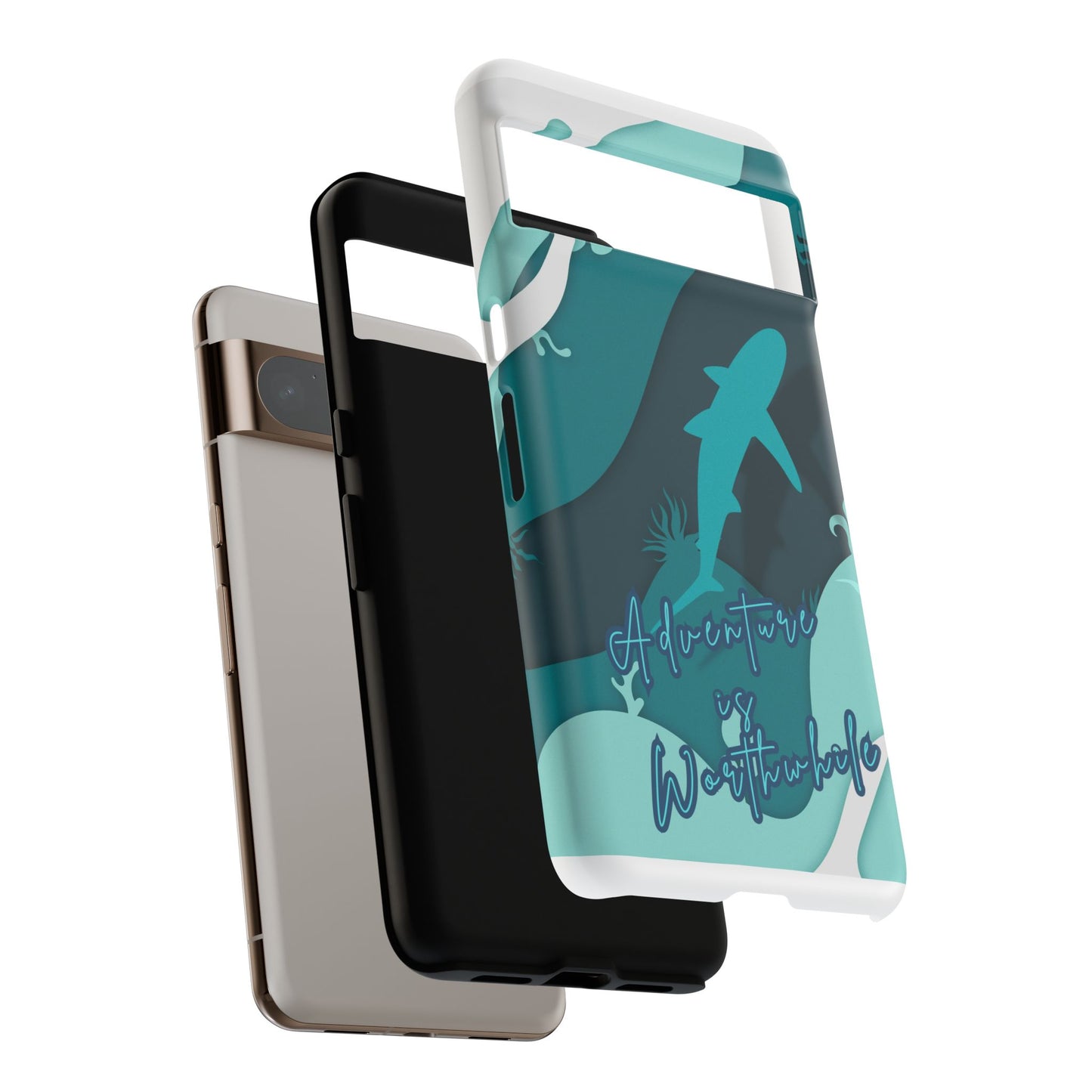 Blue Ocean Phone Case - "Adventure is Worthwhile" Teal Protective Cover