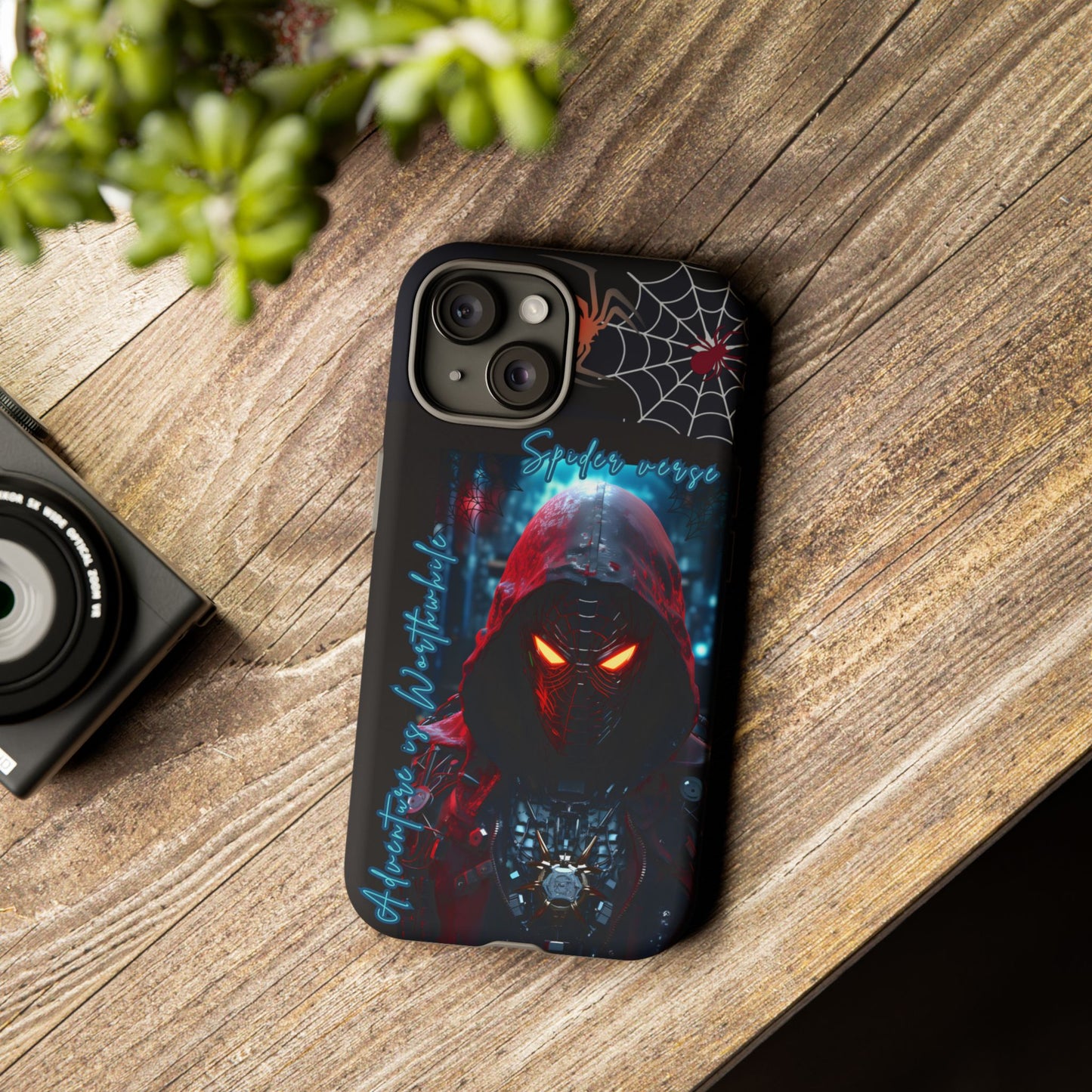 Spiderman Phone Case — Neon Hooded Skull Design "Spider verse"