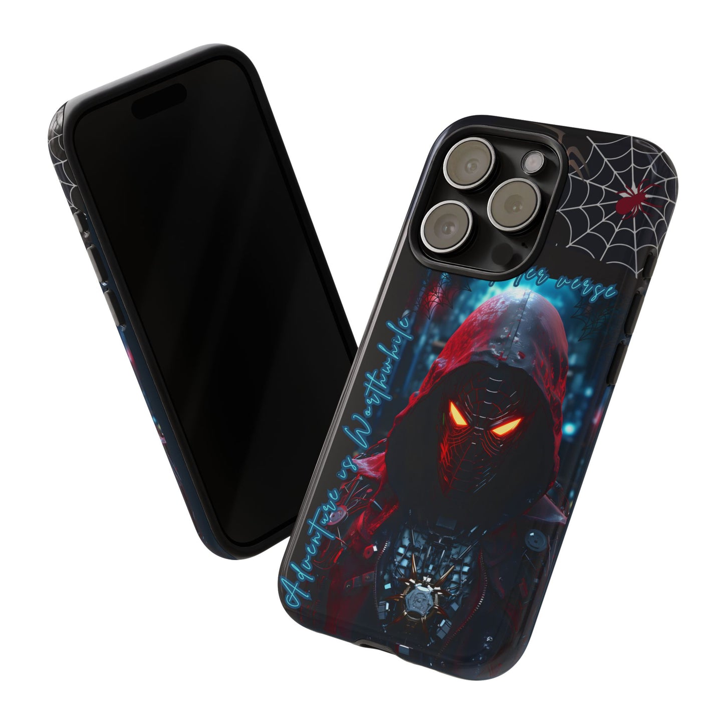 Spiderman Phone Case — Neon Hooded Skull Design "Spider verse"