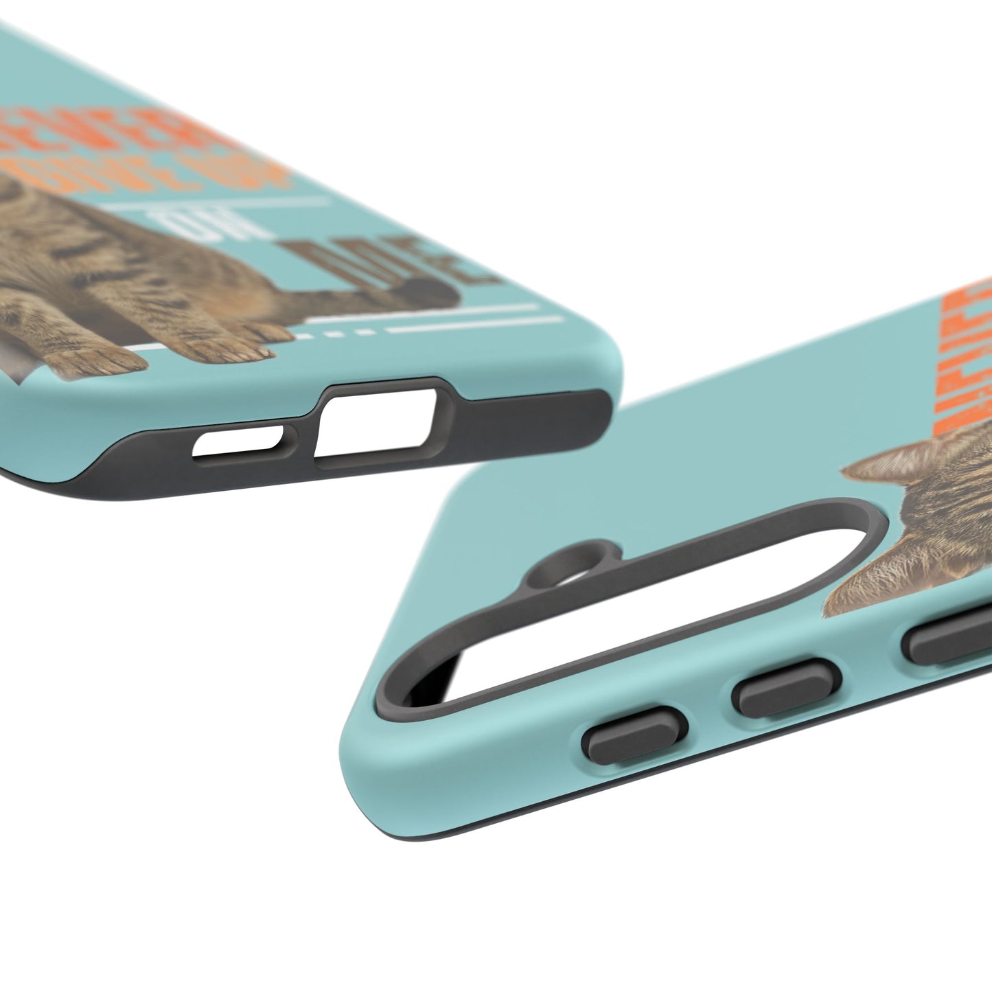 Cat Phone Case — "Never Give Up On Me" Inspirational Protective Case