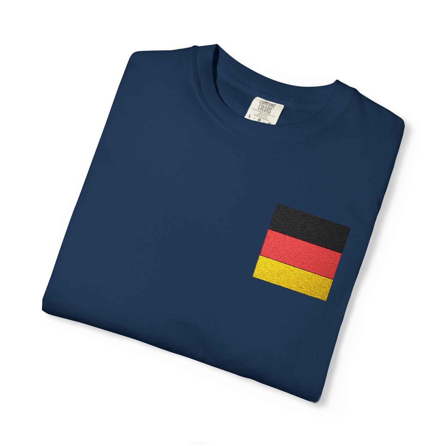 Germany Flag Pocket T-Shirt — German Pride Tee with Sleeve Flags
