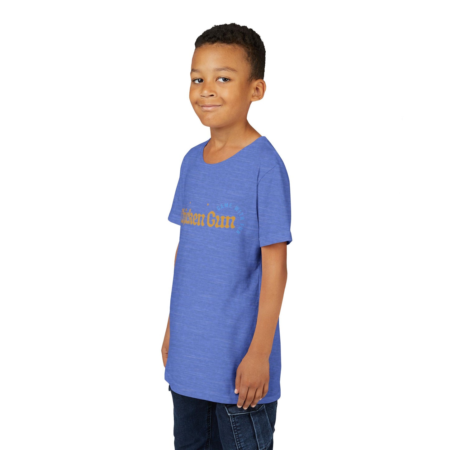Youth Tee — Cute Chicken Gun Character Kids T-Shirt