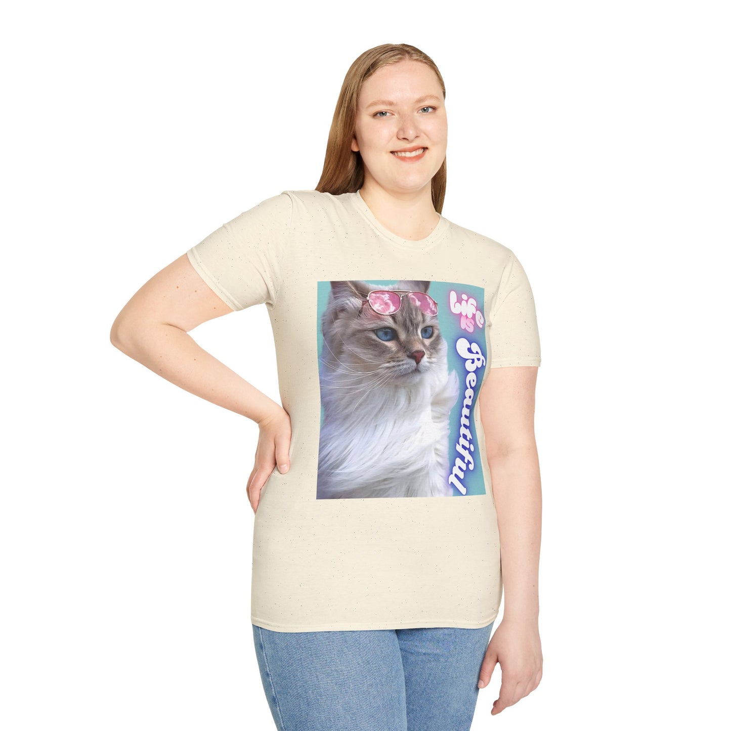 Life Is Beautiful Cat T-Shirt — Inspirational Cat Graphic Tee