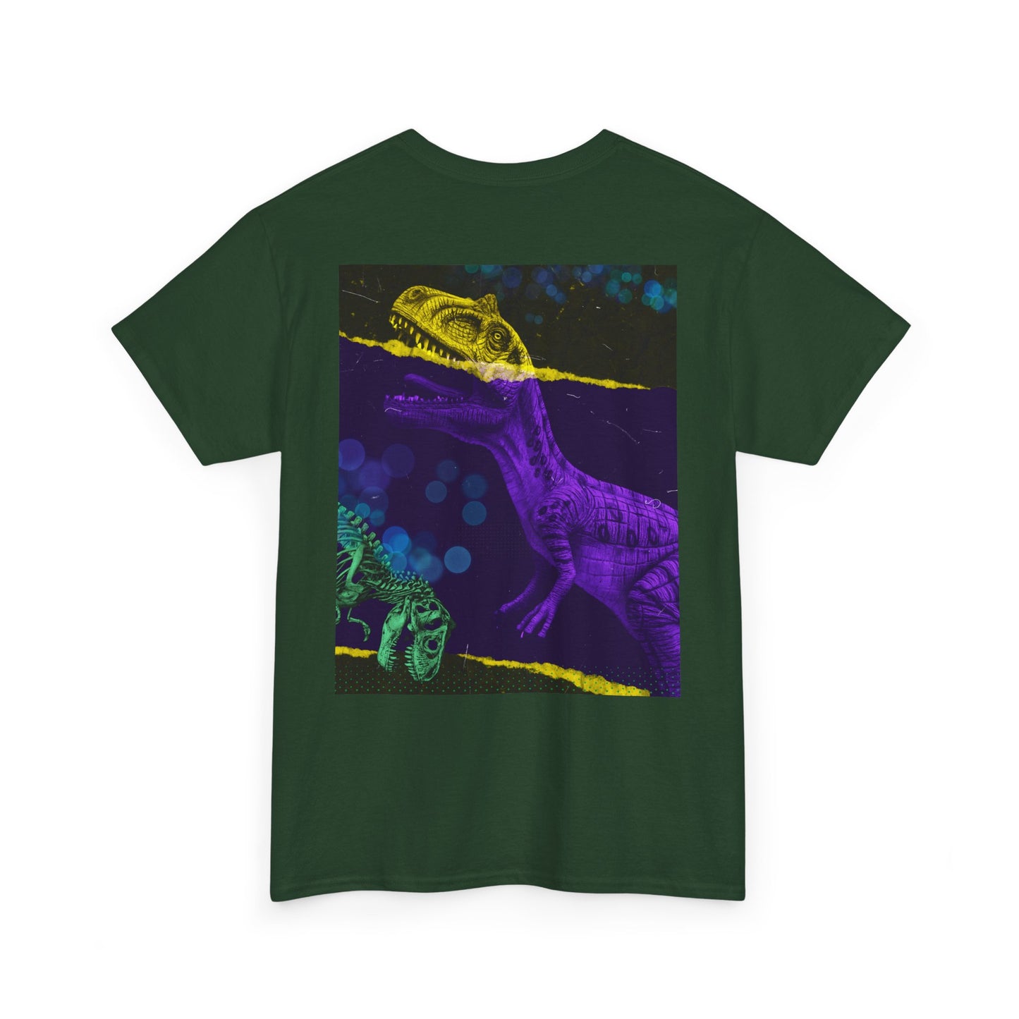 Dinosaur Graphic Tee — Retro Neon T-Rex & Skeleton Shirt