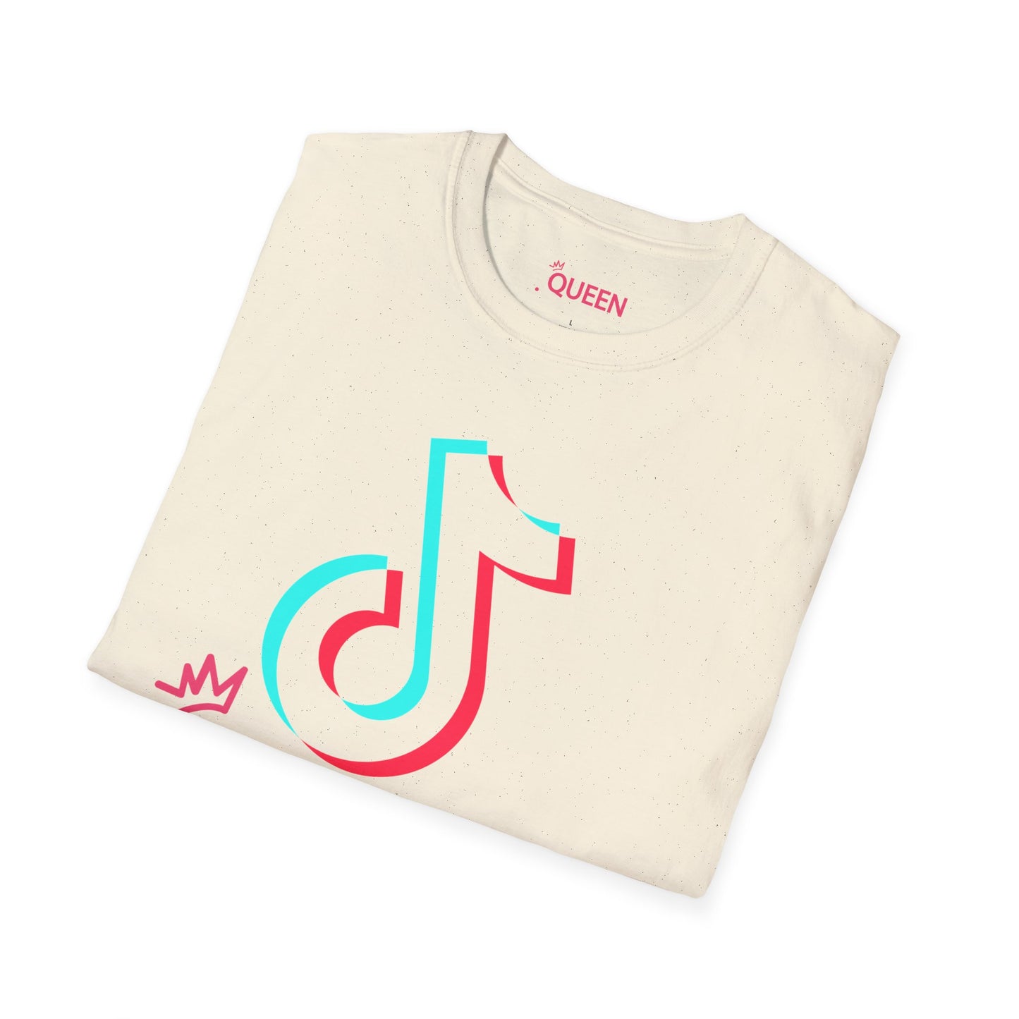 TikTok Queen Graphic T-Shirt — Personalized Channel Name, 'New Day New Start' Back Design