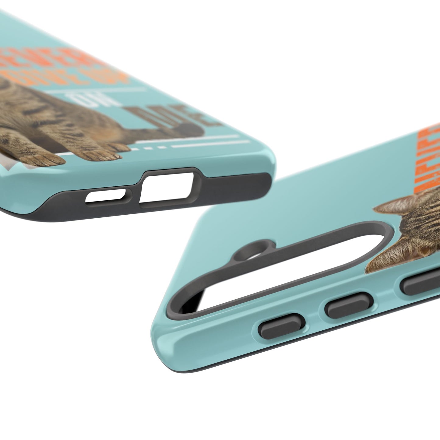 Cat Phone Case — "Never Give Up On Me" Inspirational Protective Case