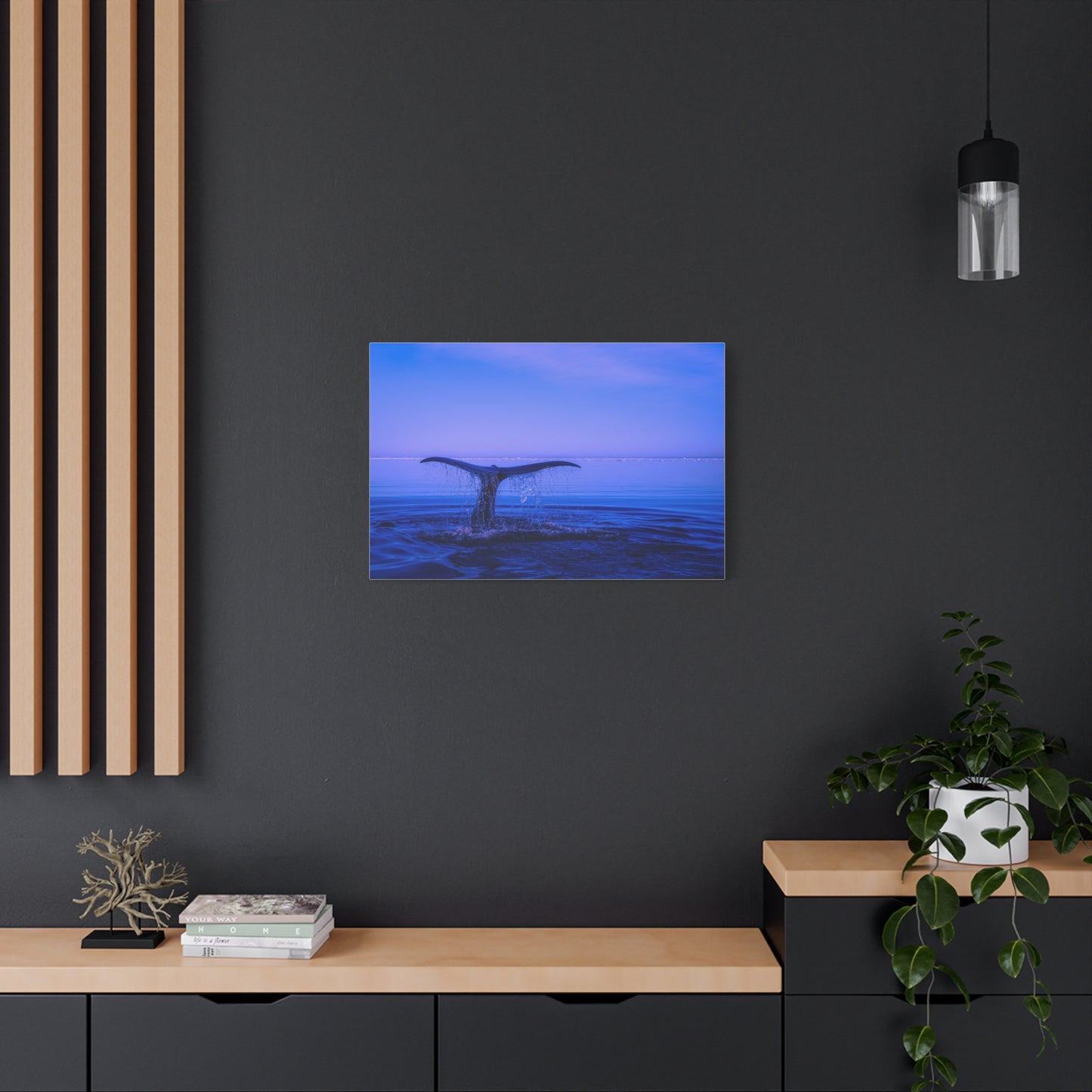 Whale Tail Matte Canvas Print — Ocean Sunset Wall Art