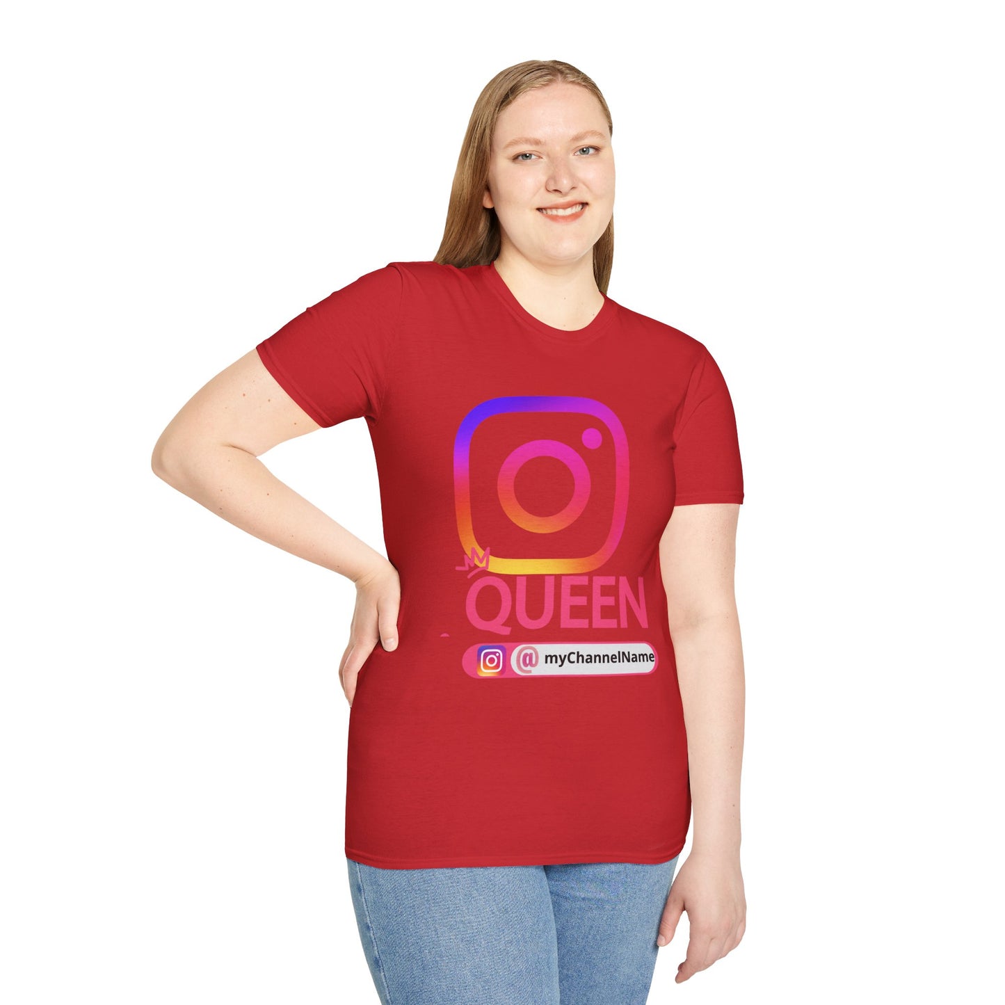 Instagram Queen T-Shirt — "Queen" Social Media Tee with Custom @handle