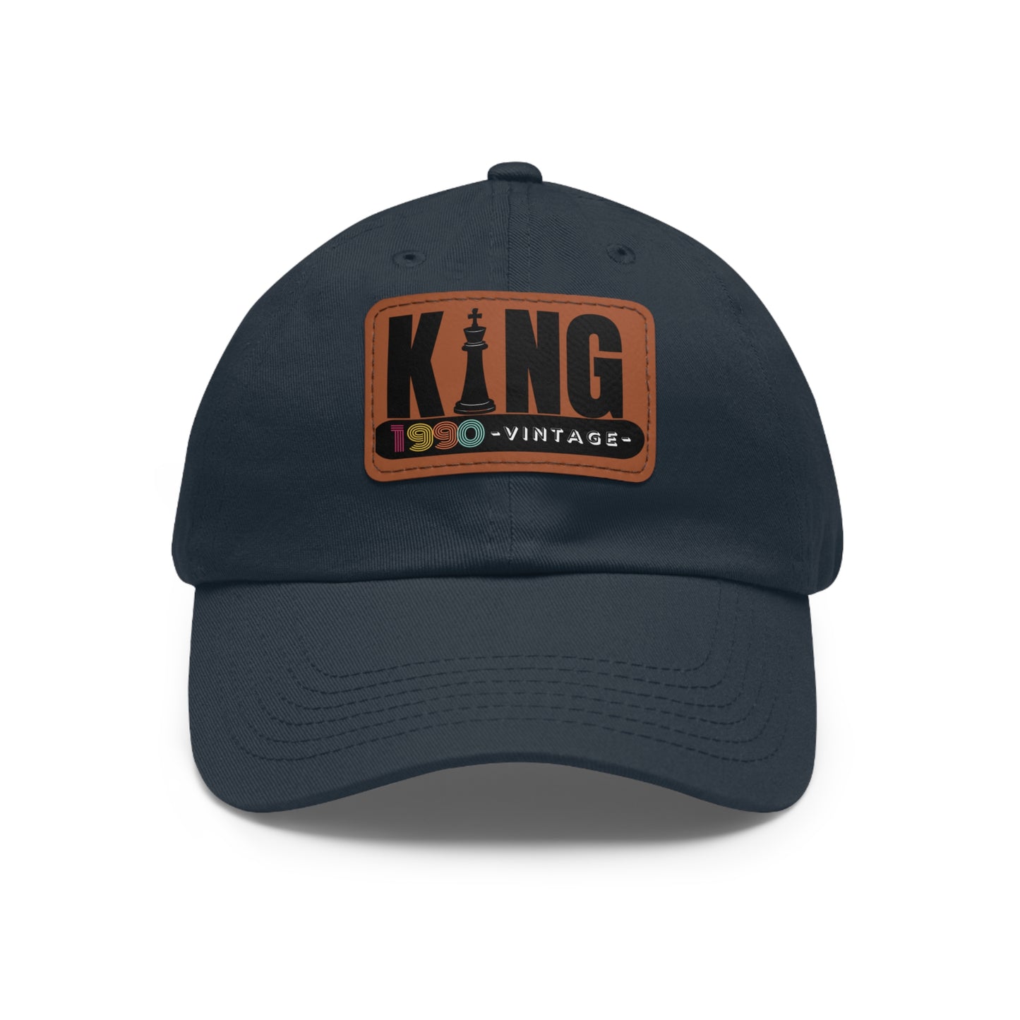 King 1990 Vintage Leather Patch Dad Hat