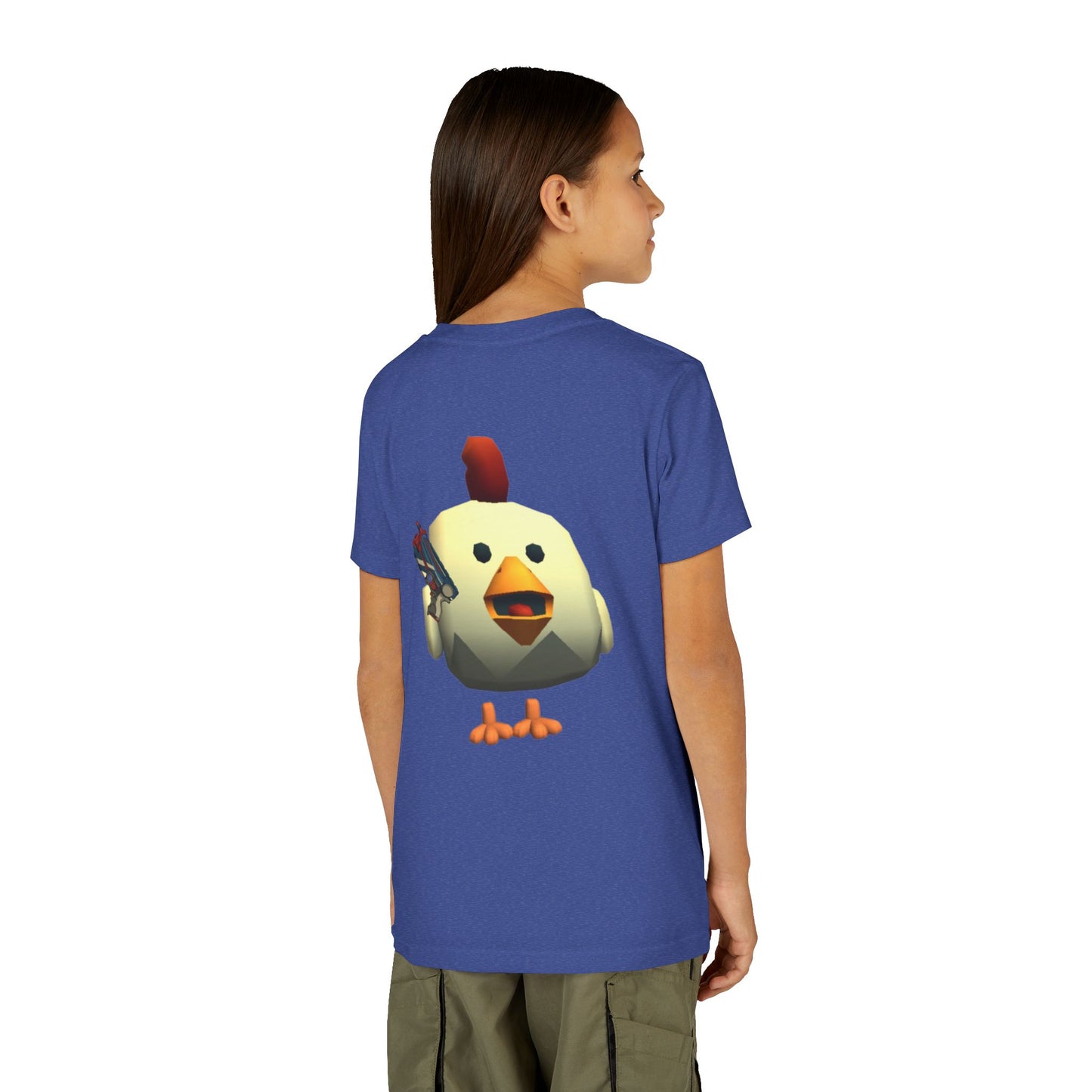Youth Tee — Cute Chicken Gun Character Kids T-Shirt