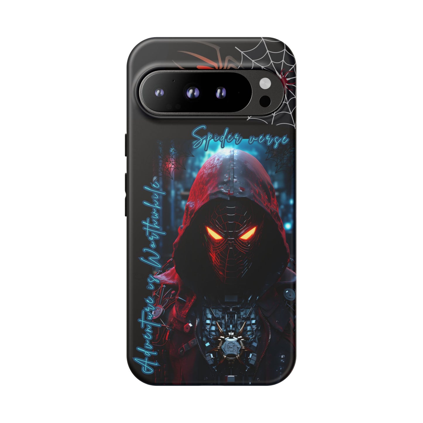 Spiderman Phone Case — Neon Hooded Skull Design "Spider verse"