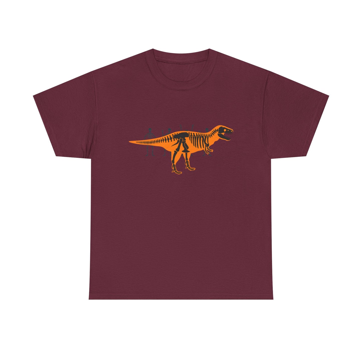 Dinosaur Graphic Tee — Retro Neon T-Rex & Skeleton Shirt