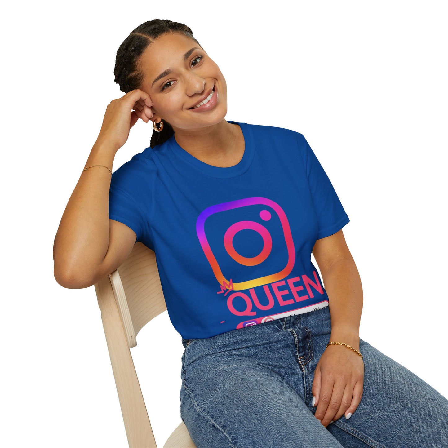 Instagram Queen T-Shirt — "Queen" Social Media Tee with Custom @handle