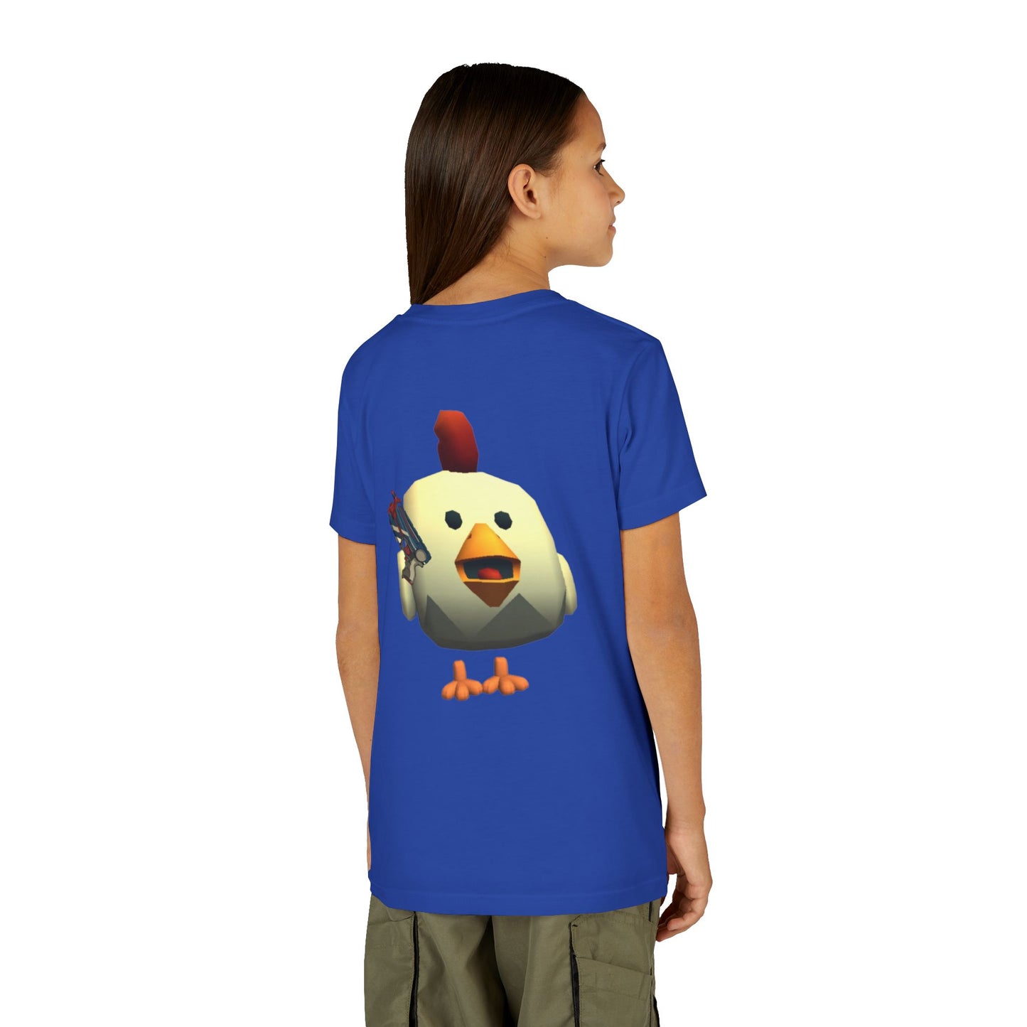 Youth Tee — Cute Chicken Gun Character Kids T-Shirt