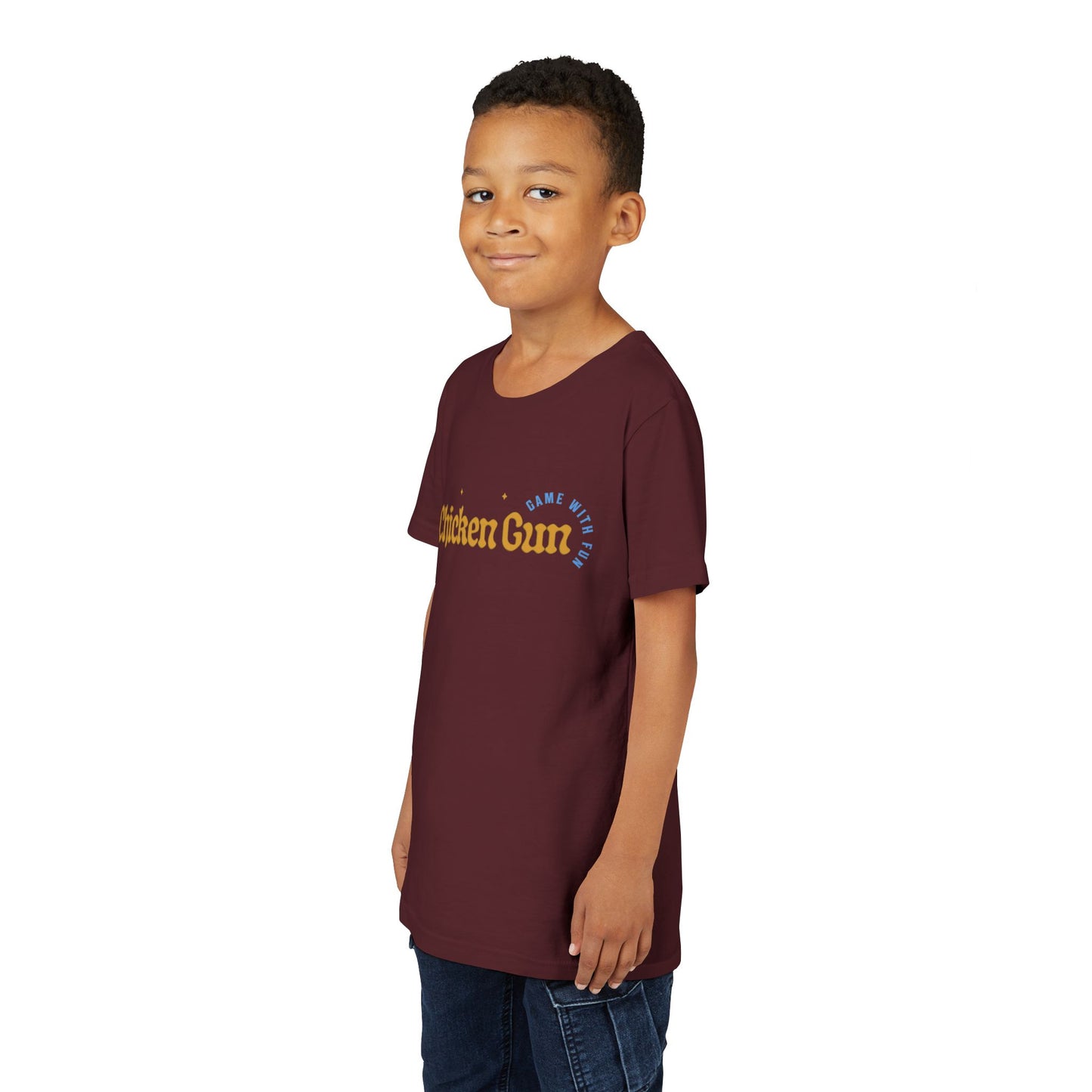 Youth Tee — Cute Chicken Gun Character Kids T-Shirt