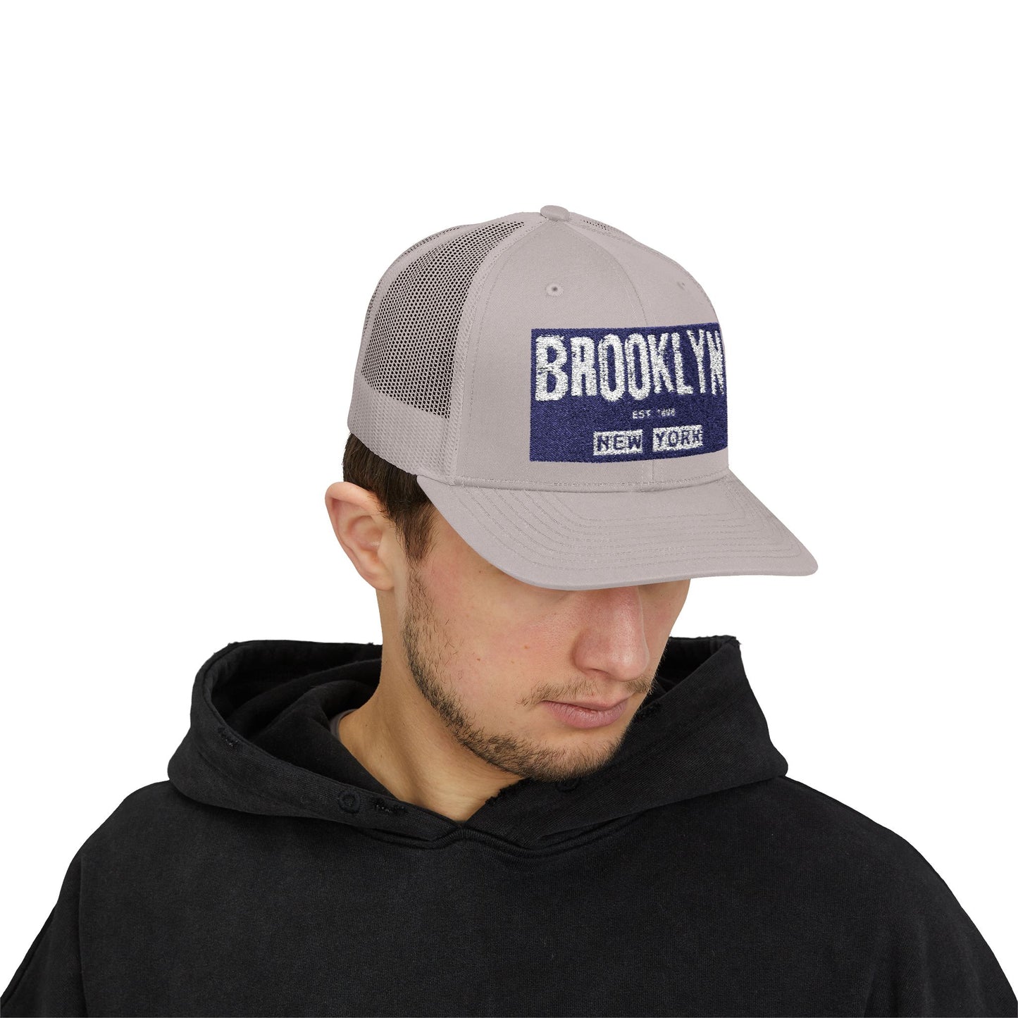 Brooklyn Trucker Cap – Vintage Sequin Patch Snapback
