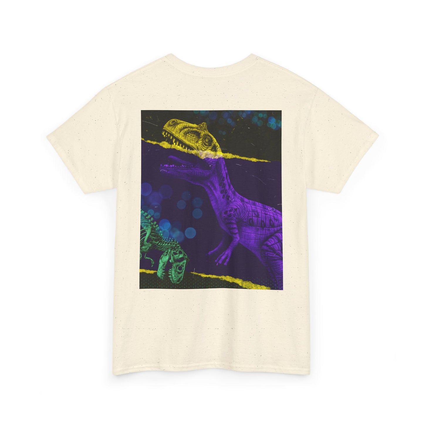 Dinosaur Graphic Tee — Retro Neon T-Rex & Skeleton Shirt