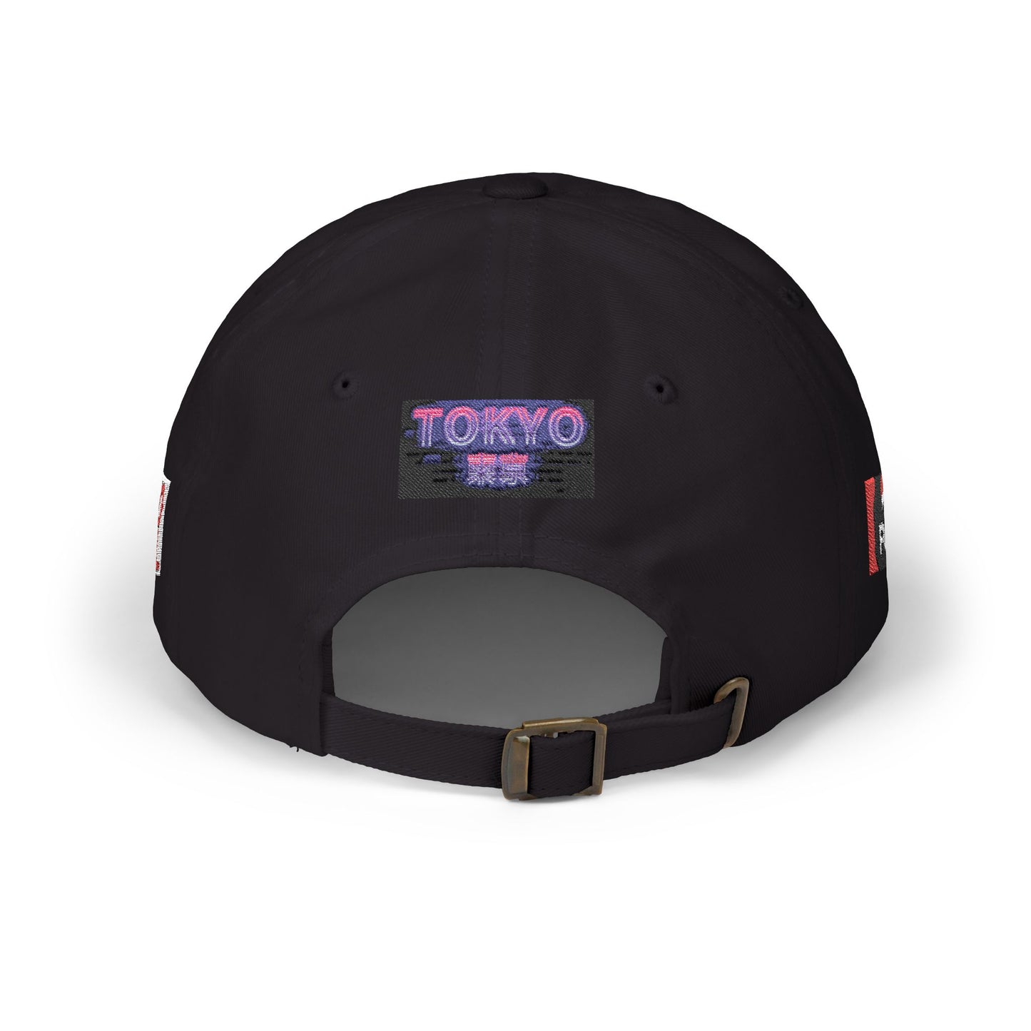 Tokyo Retro Patch Dad Cap – White Embroidered Travel Baseball Hat