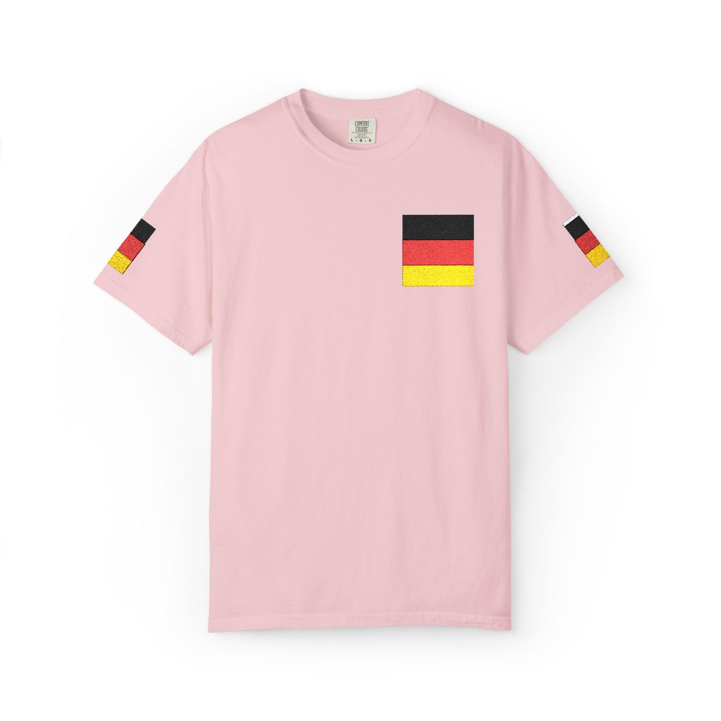 Germany Flag Pocket T-Shirt — German Pride Tee with Sleeve Flags