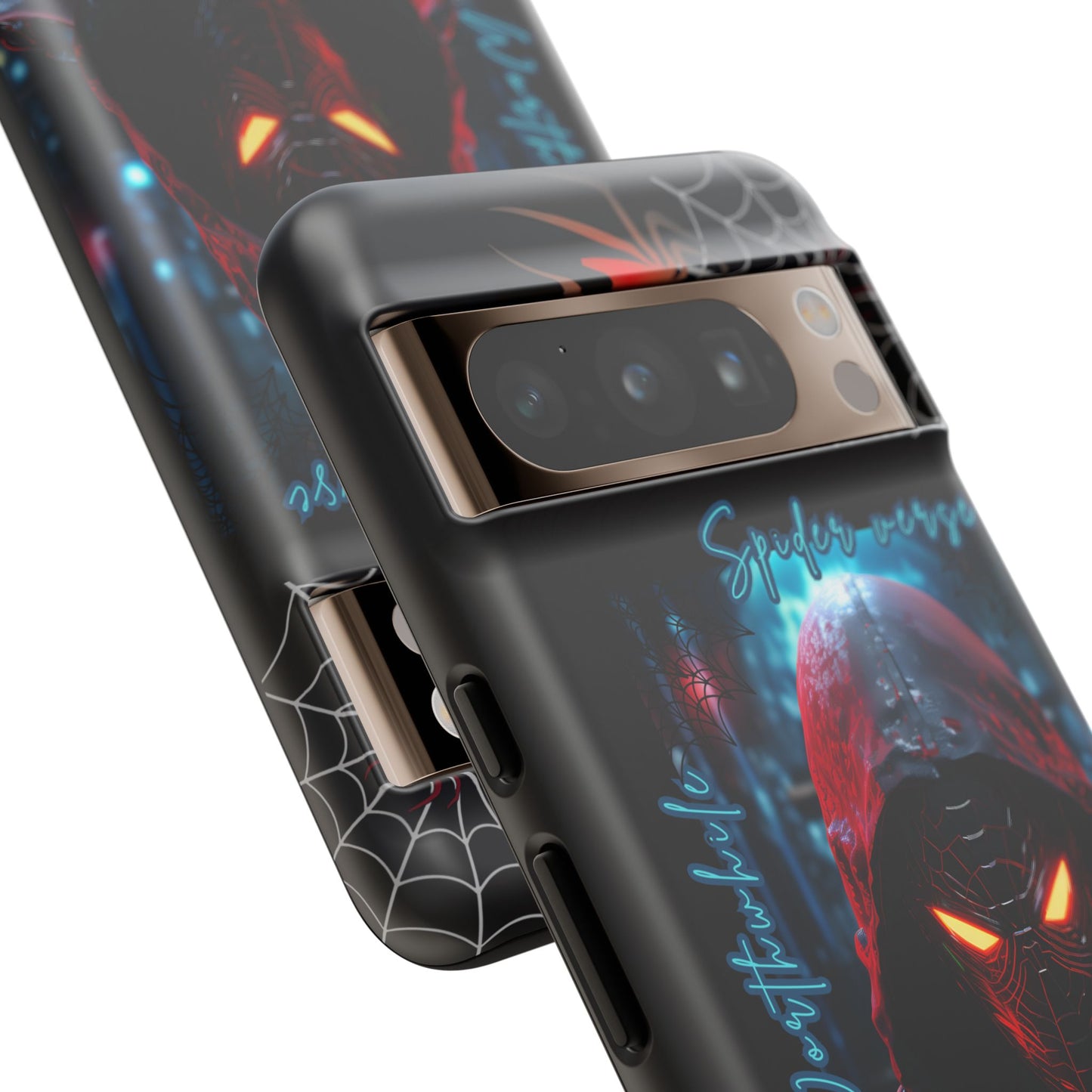 Spiderman Phone Case — Neon Hooded Skull Design "Spider verse"