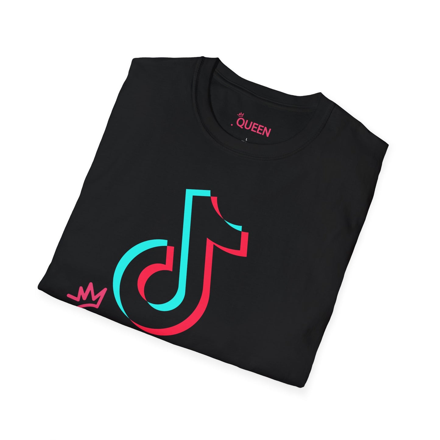 TikTok Queen Graphic T-Shirt — Personalized Channel Name, 'New Day New Start' Back Design