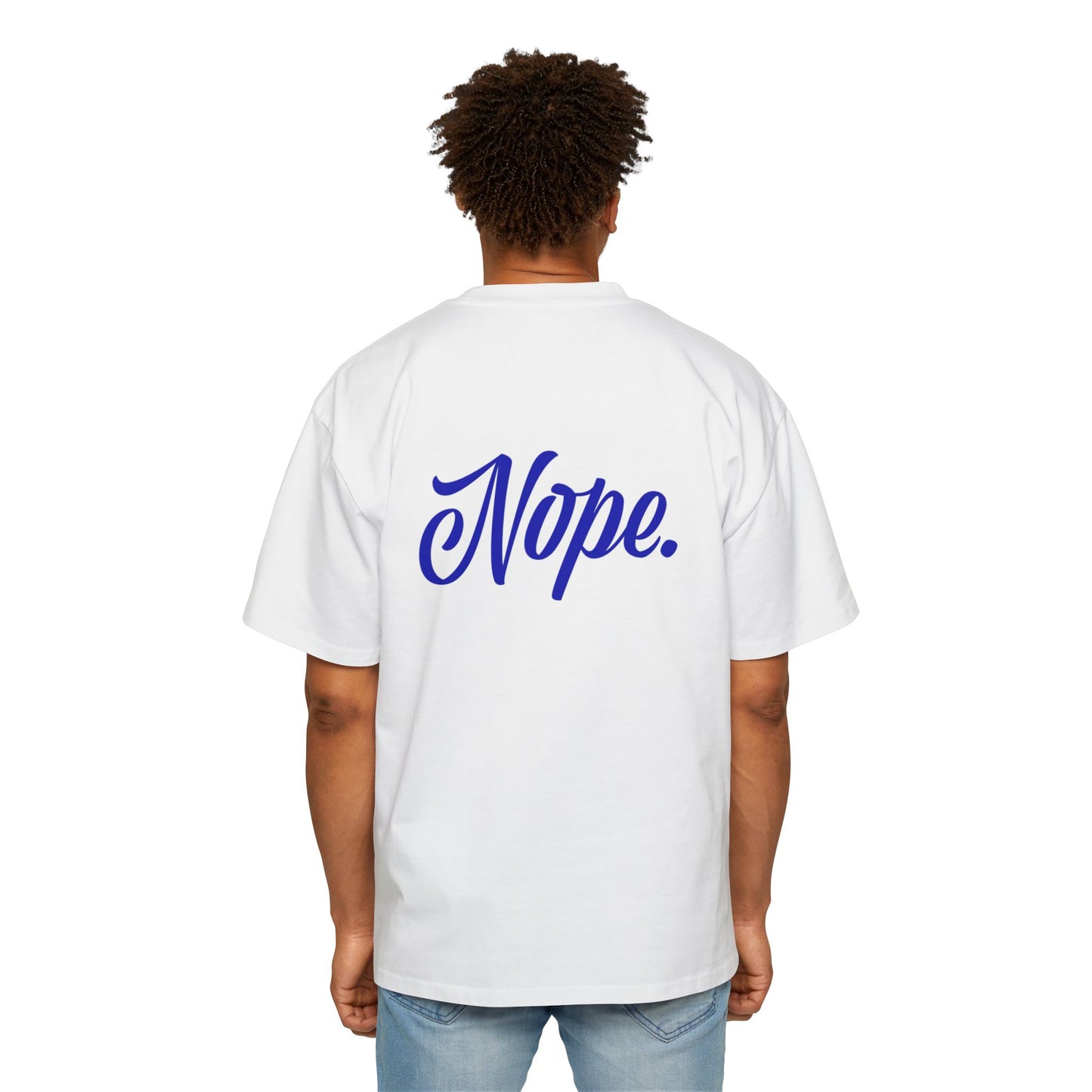 Oversized Tee — 'New York' Front & 'Nope.' Script Back Graphic Shirt